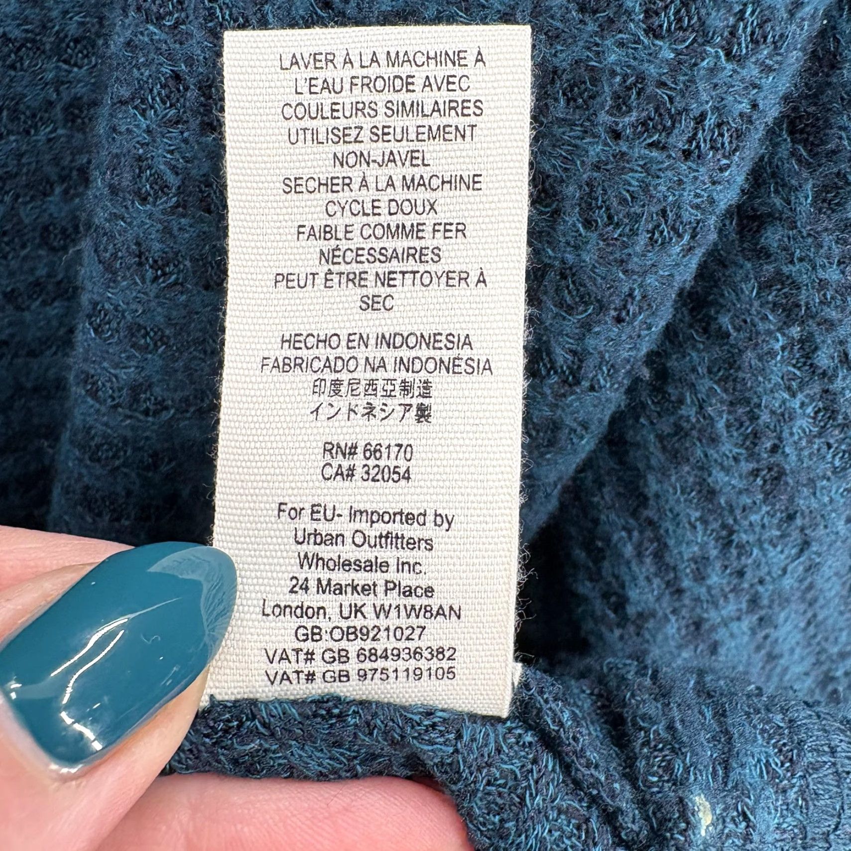 Vintage We The Free Sweater Tunic Womens Large Blue Waffle-Knit Cowl Neck Oversized Boho Size L / US 10 / IT 46 - 6 Thumbnail