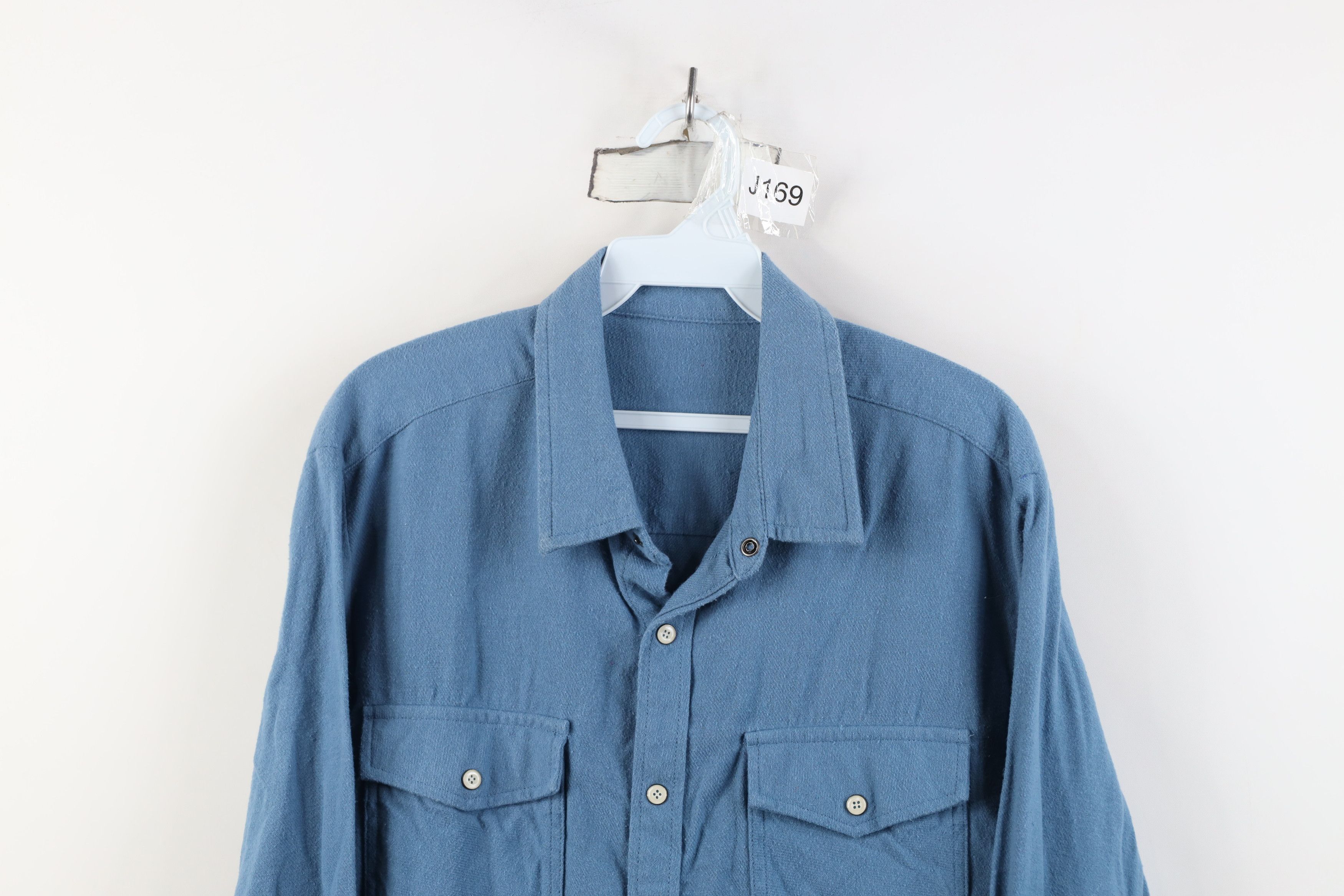 Vintage Vintage 90s Streetwear Twill Snap Button Collared Shirt Size US M / EU 48-50 / 2 - 2 Thumbnail