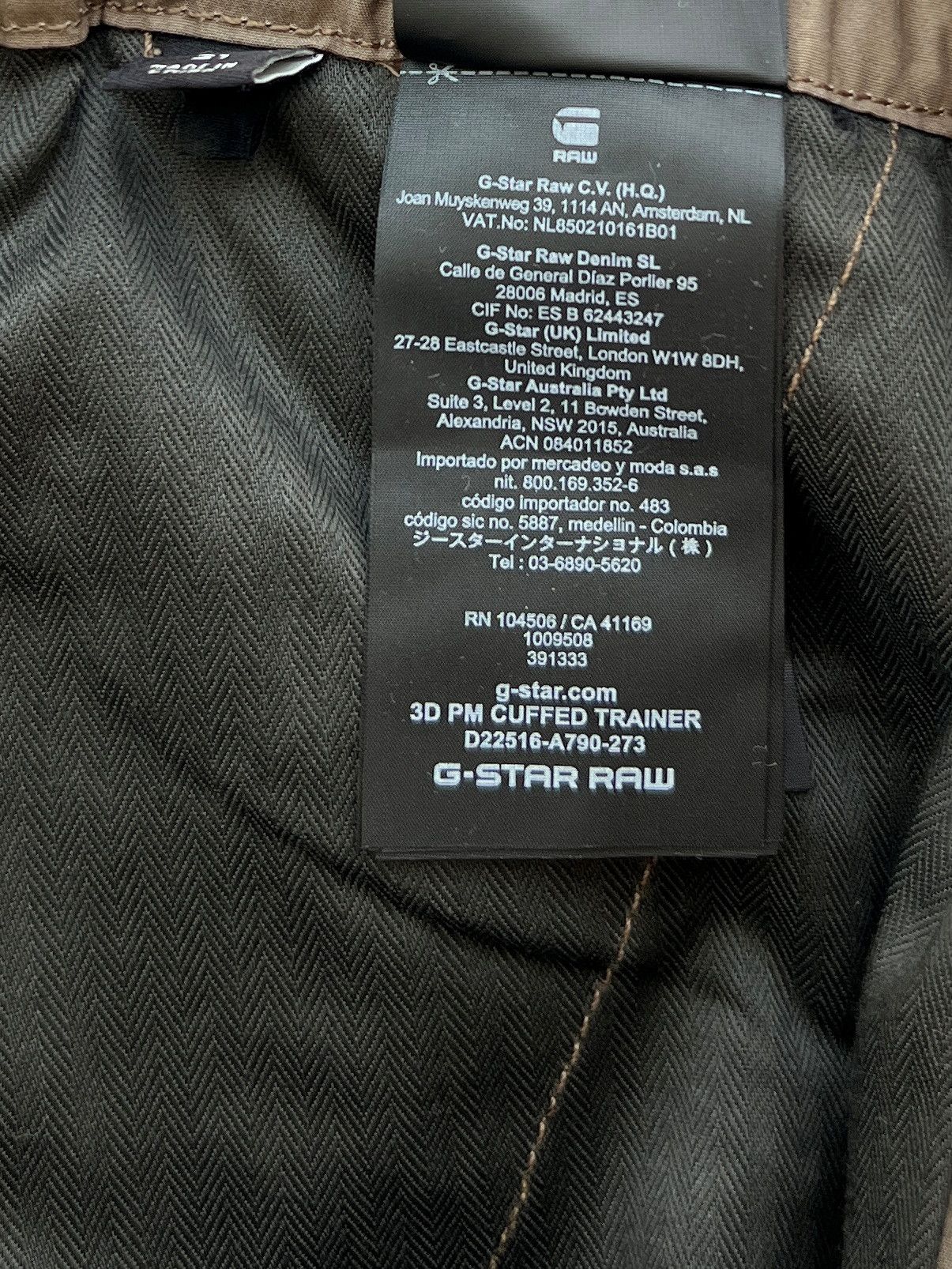 G-Star G-Star Raw 3D PM Cuffed Trainer Cargo Pants Size US 31 - 8 Thumbnail