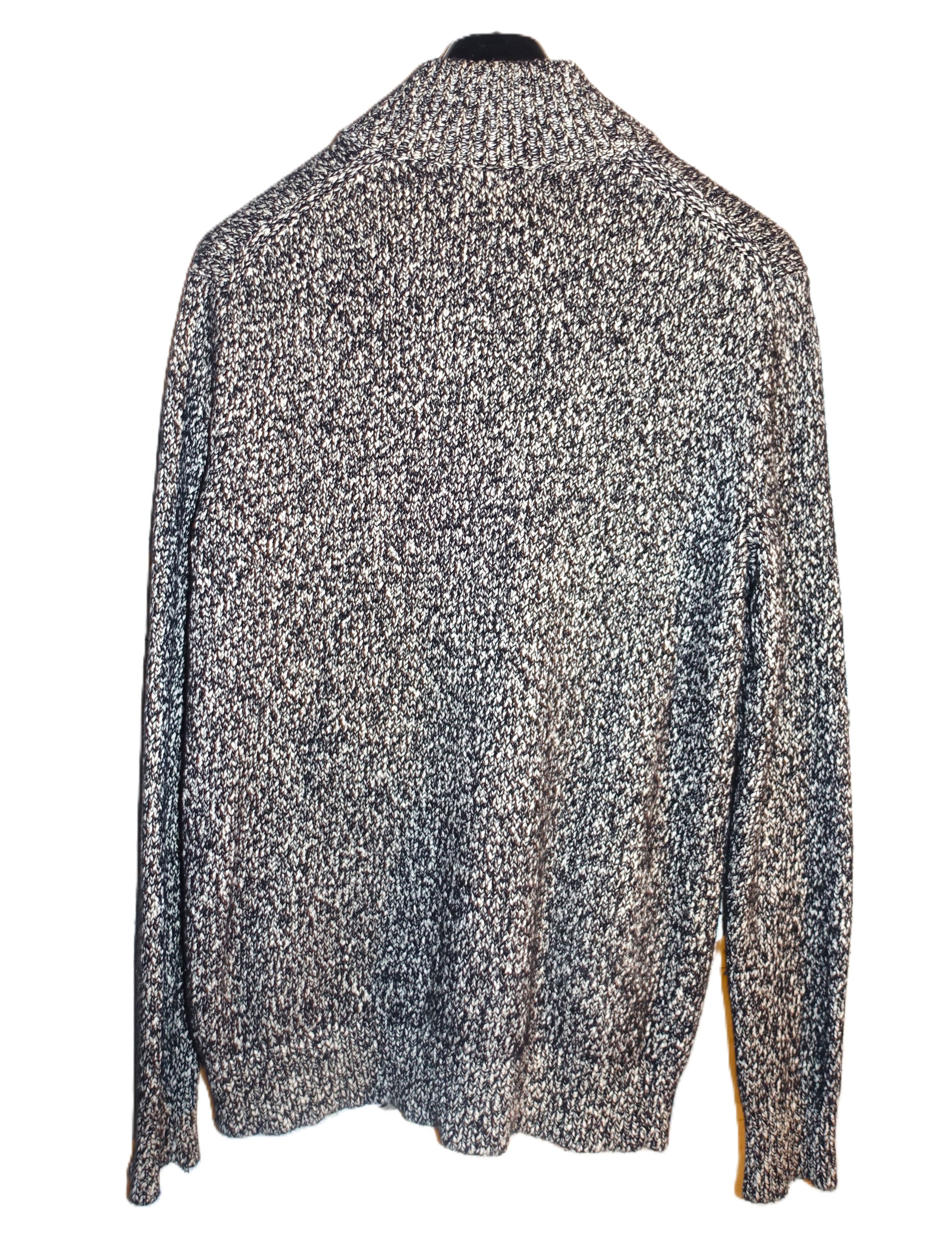Banana Republic Banana Republic Black White Wool Zip Up Sweater M Size US M / EU 48-50 / 2 - 4 Thumbnail