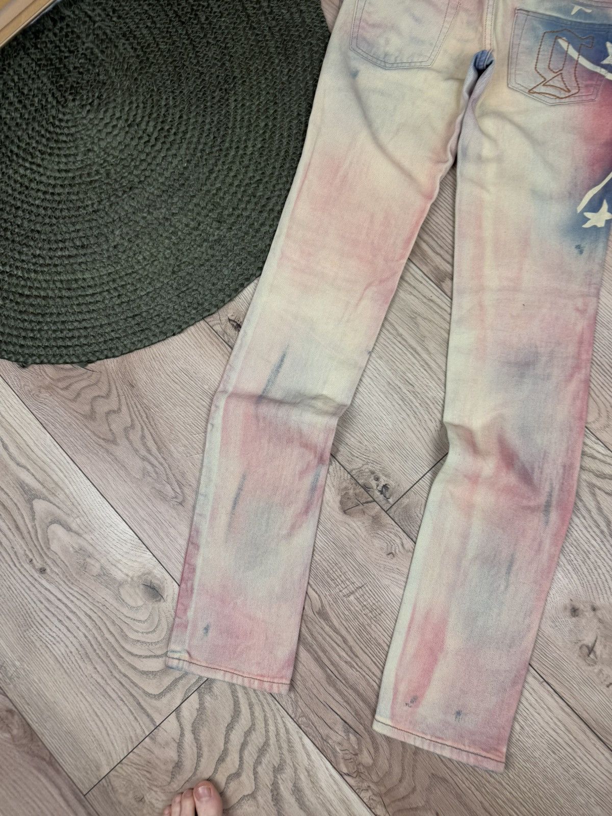 John Galliano Galliano Y2K 00s Flag Jeans Size 26" / US 2 / IT 38 - 10 Thumbnail