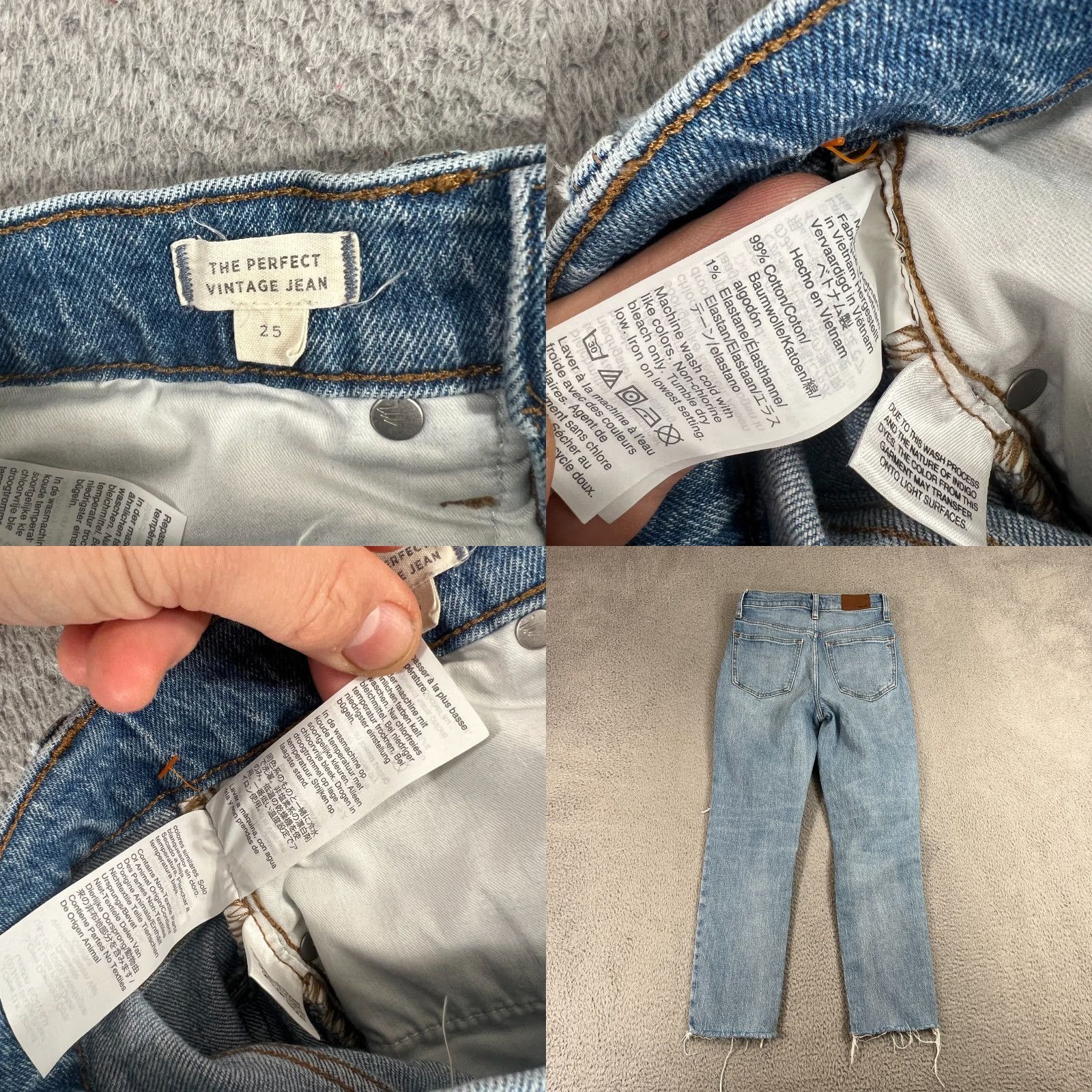 Madewell Madewell The Mid Rise Perfect Vintage Jean Women's Size 25 Light Wash Distressed Jeans Size 42" / US 20 - 8 Thumbnail