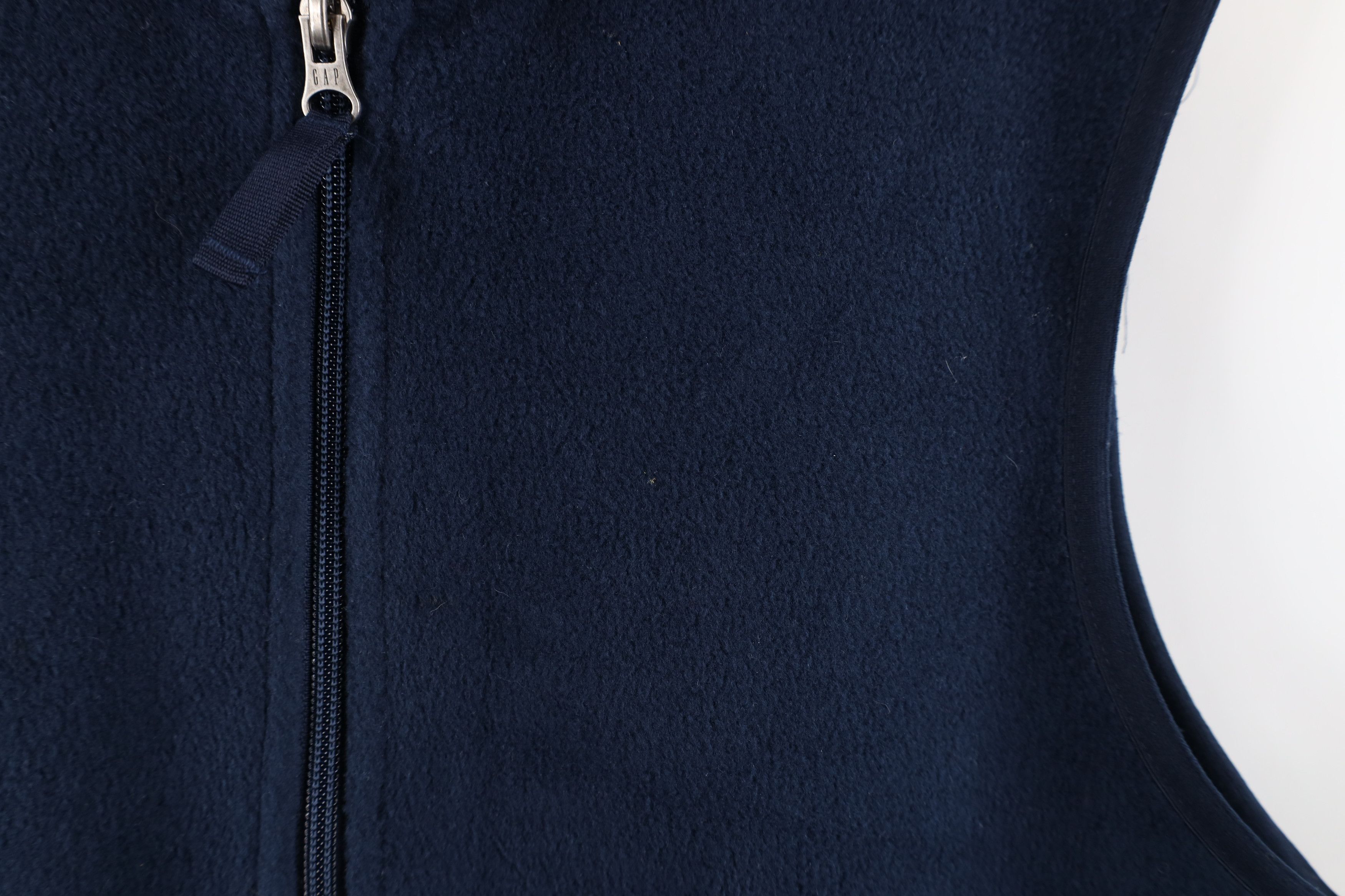 Gap × Vintage Vintage 90s Gap Faded Blank Full Zip Fleece Vest Jacket Blue Size US S / EU 44-46 / 1 - 4 Thumbnail