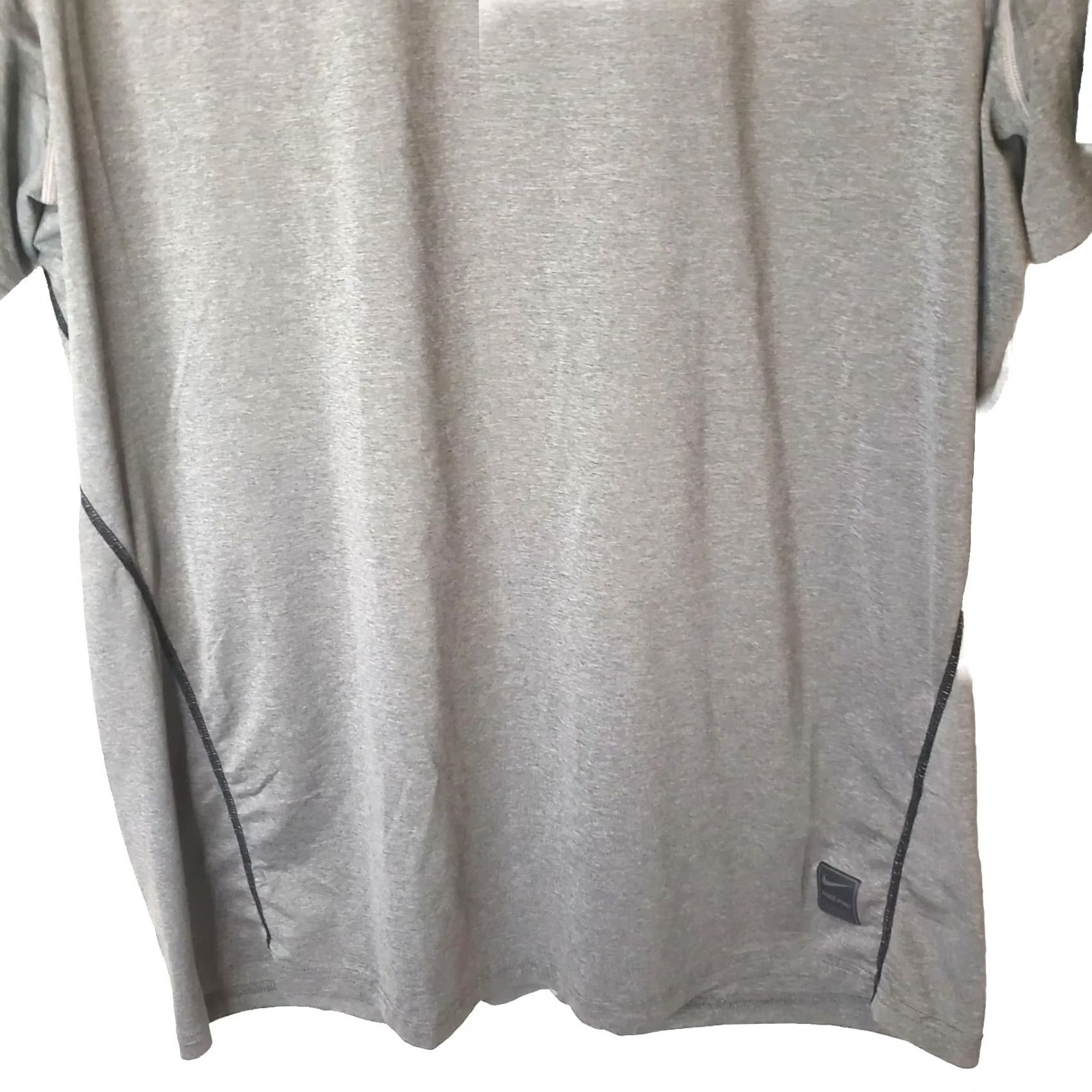 Nike Nike Pro Combat Dri-Fit Men’s Shirt XL Gray Black Short Sleeve Crew Neck Logo Swoosh Lightweight Moisture Wicking Athletic Shirt Size US XL / EU 56 / 4 - 3 Thumbnail