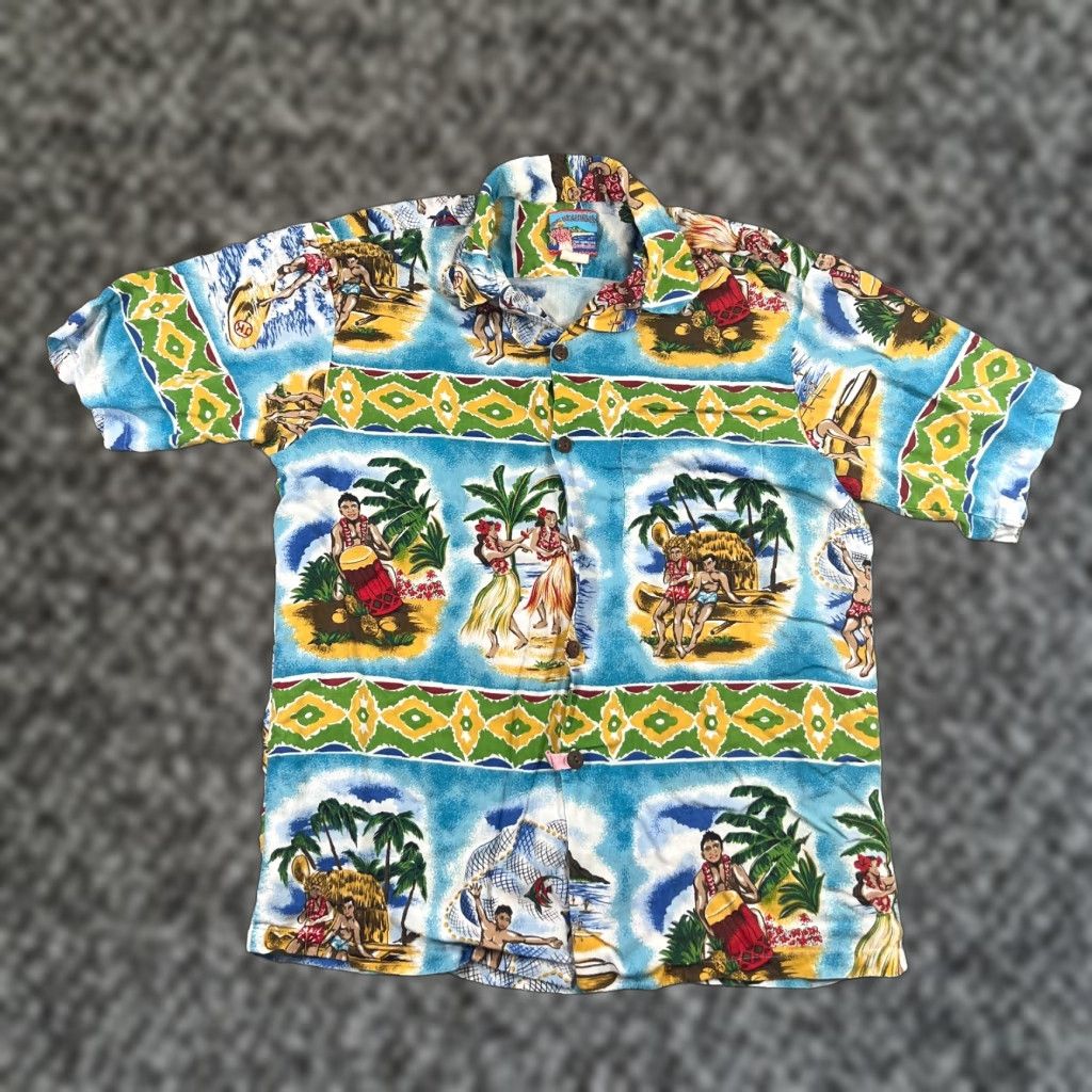Vintage VINTAGE Joe Kealoha Hawaiian Shirt Mens Medium Short Sleeve Floral Aloha 90s Blue Lightweigh Size US M / EU 48-50 / 2 - 1 Thumbnail