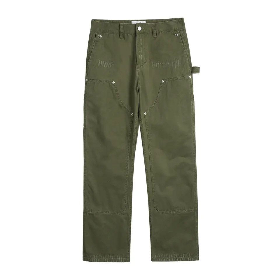 Designer × Japanese Brand × Vintage Military green zipper utility flared cargo pants Size US 32 / EU 48 - 3 Thumbnail