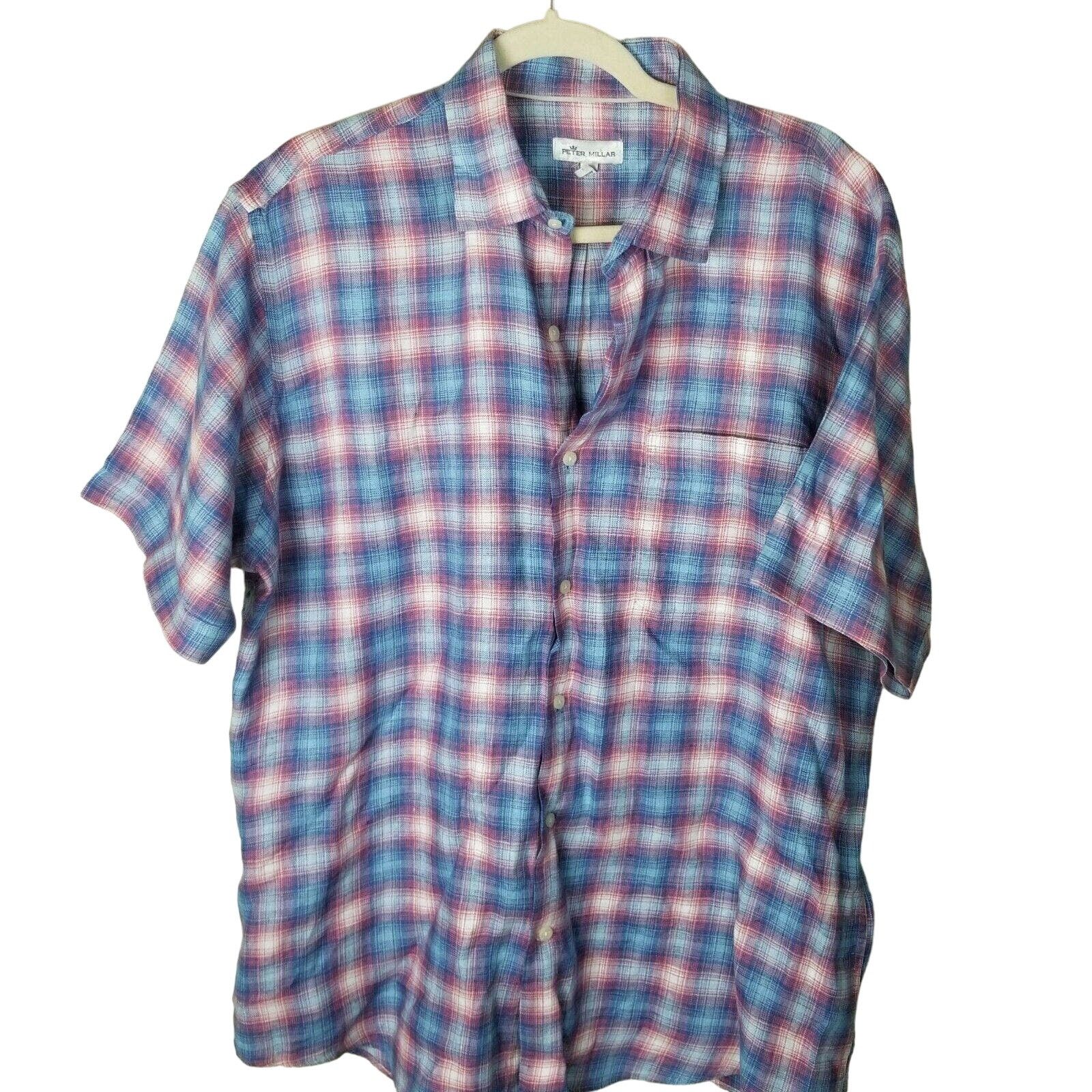 Peter Millar Peter Millar Mens Plaid Linen Shirt Size L Preppy Coastal Size US L / EU 52-54 / 3 - 1 Thumbnail