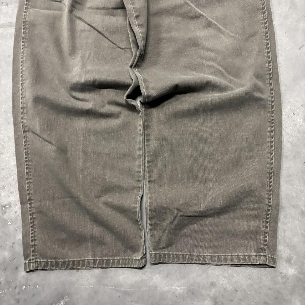 Japanese Brand × Vintage Crazy Vintage Y2K/2000s Faded Khaki Brown Essential Casual Pants! Size US 33 - 6 Thumbnail