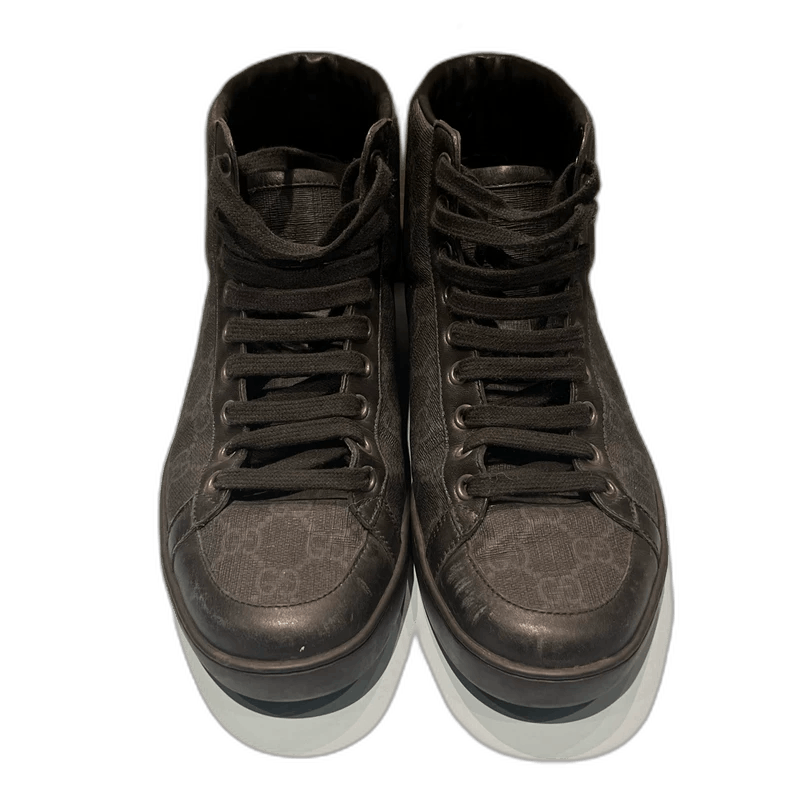 Gucci Gucci Black High Top Fashion Sneakers Size US 5 / EU 37 - 1 Thumbnail