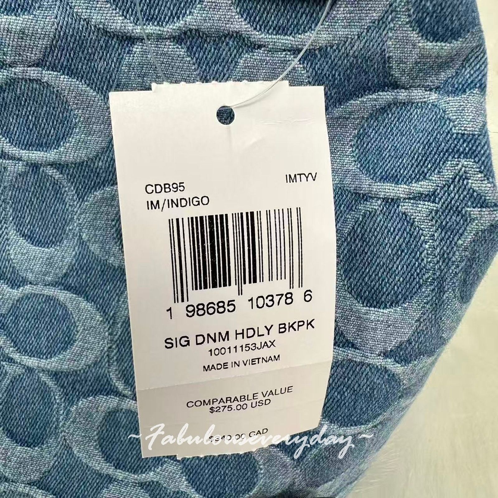 Coach Coach Hadley Backpack In Signature Denim Gold/Indigo Size ONE SIZE - 6 Thumbnail