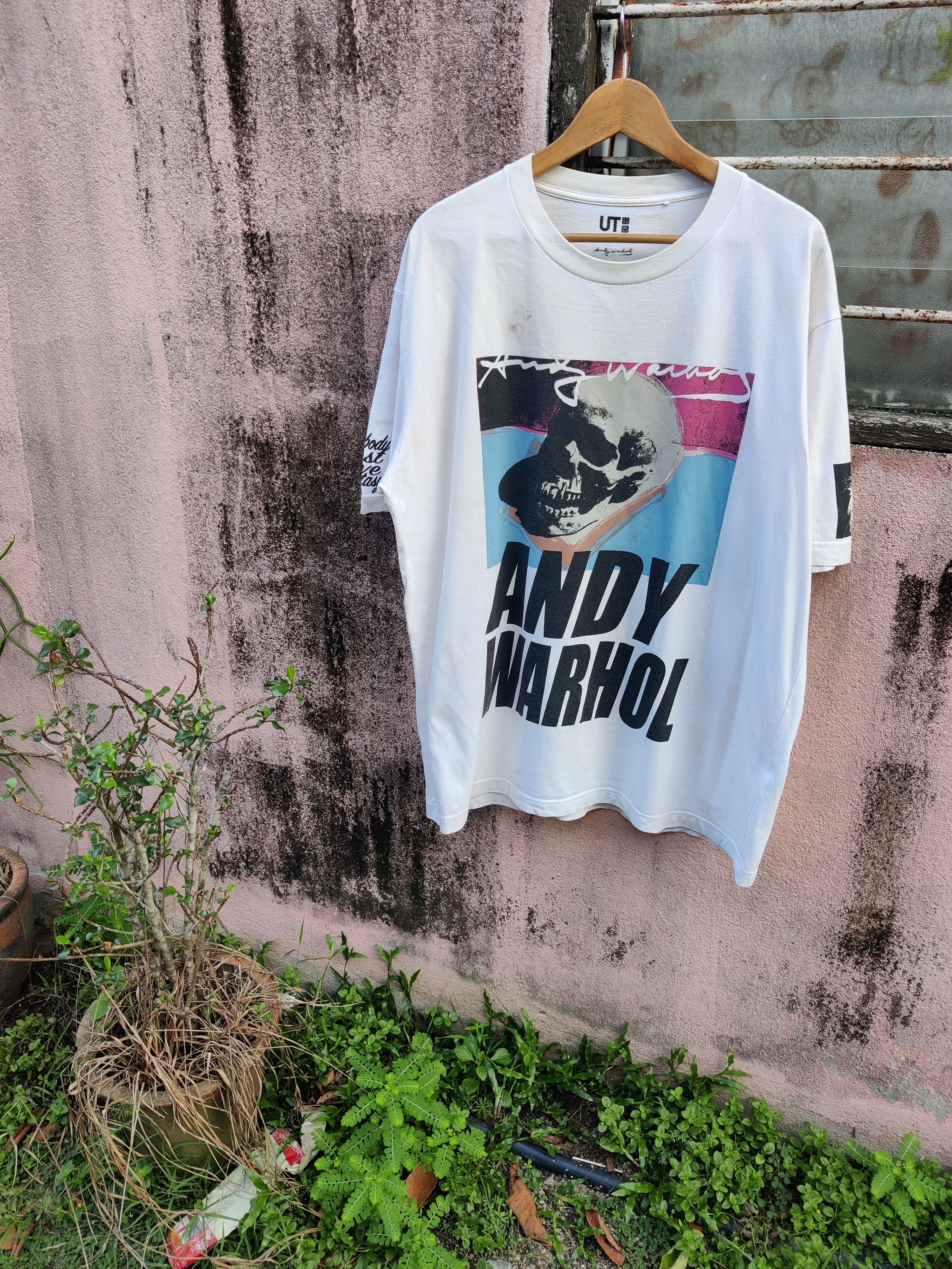 image of Best Offer Vintage Andy Warhol Uniqlo Punk Skull Shirt, Men's (Size XL)