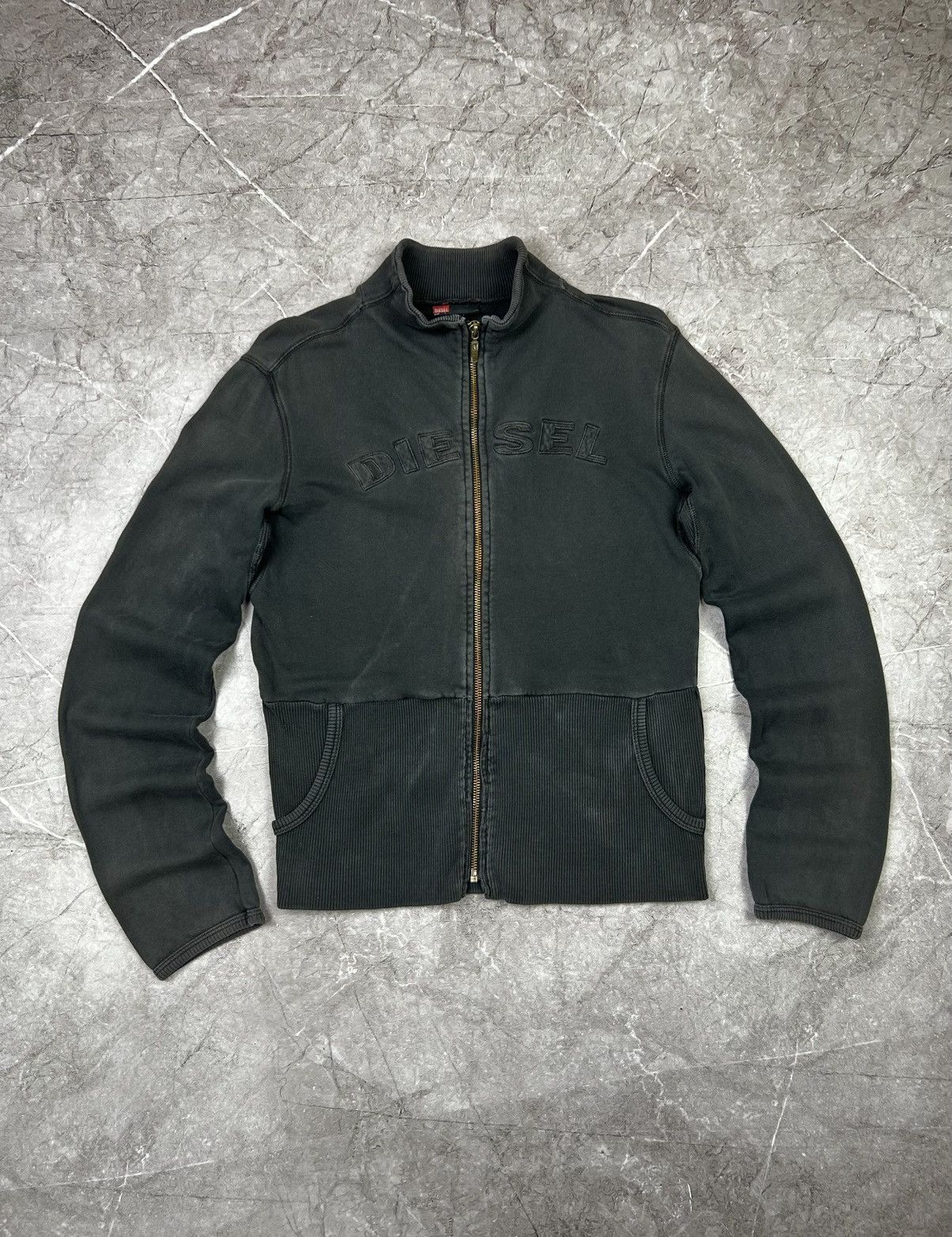 Diesel × Vintage Y2K Diesel Vintage Avant-Garde Long Sleeve Zip Sweater Size L / US 10 / IT 46 - 1 Thumbnail
