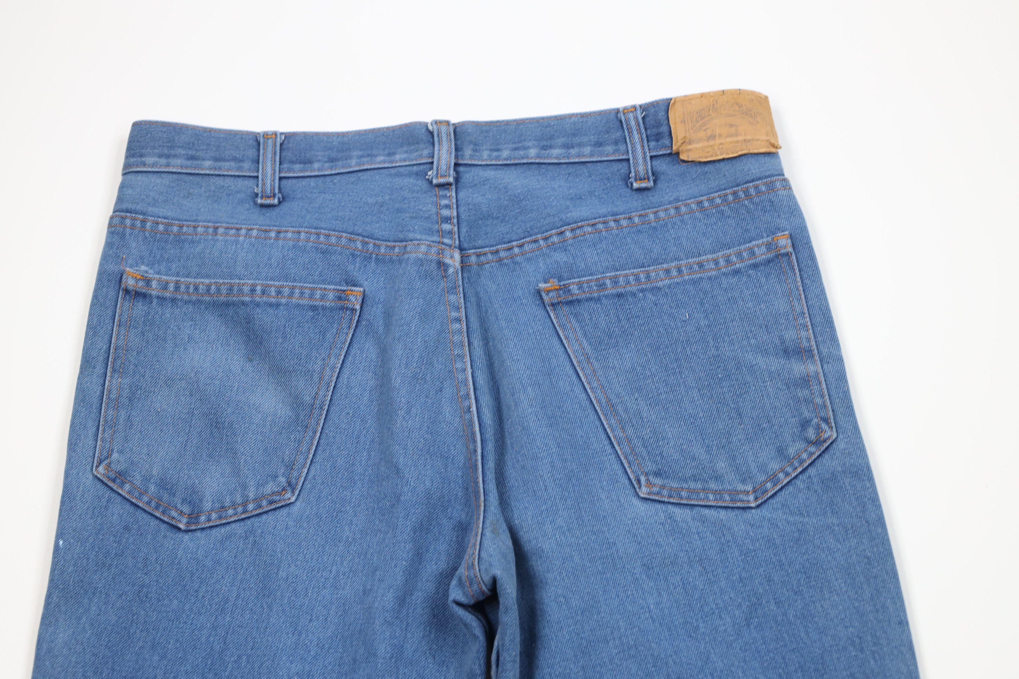 Vintage Vintage 70s Streetwear Wide Leg Denim Jeans Blue Cotton USA Size US 36 / EU 52 - 12 Thumbnail