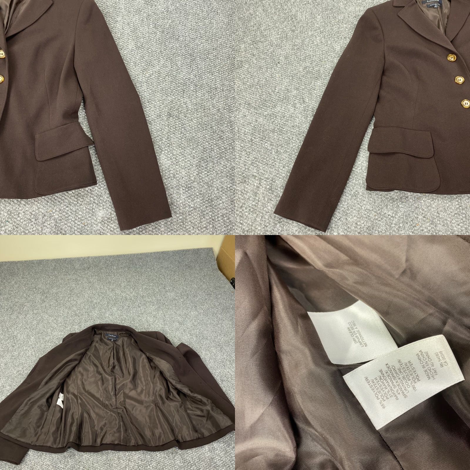 Evan Picone Evan-Picone Womens Blazer Jacket Size 8 Brown Lined Pockets Button Up Stretch Classic Short Coat/ Jacket/ Blazer Women Brown 8 Size M / US 6-8 / IT 42-44 - 8 Thumbnail