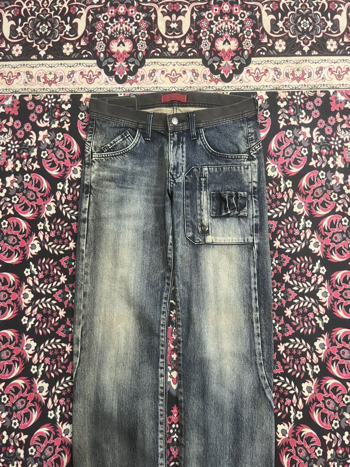Le Grande Bleu (L.G.B.) Vintage Edwin E Function Cyberobotic Dark Mud Washed Jeans Size US 29 - 3 Thumbnail