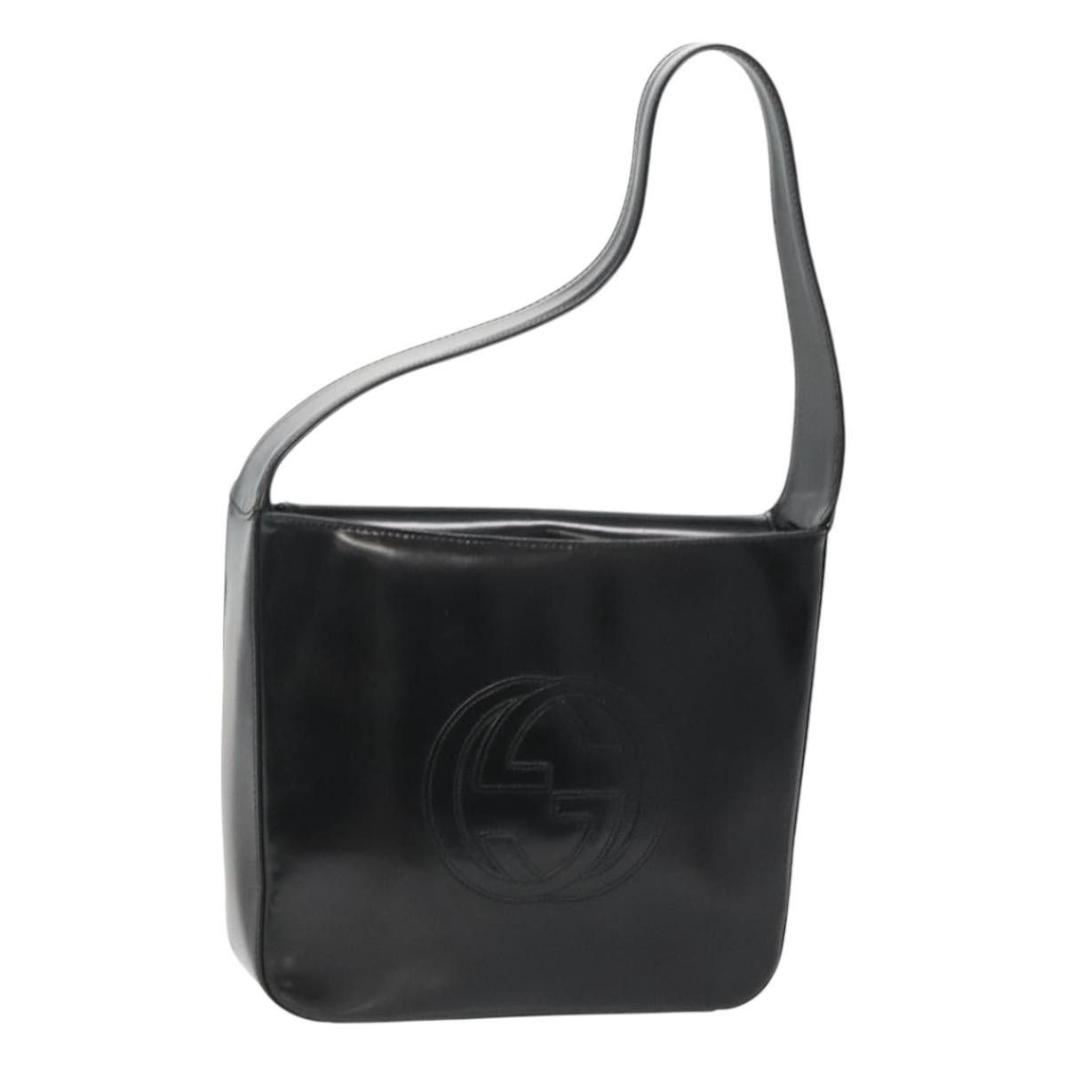 Gucci Shoulder Bag Enamel Black Silver 000 1013 000 1013, Women's