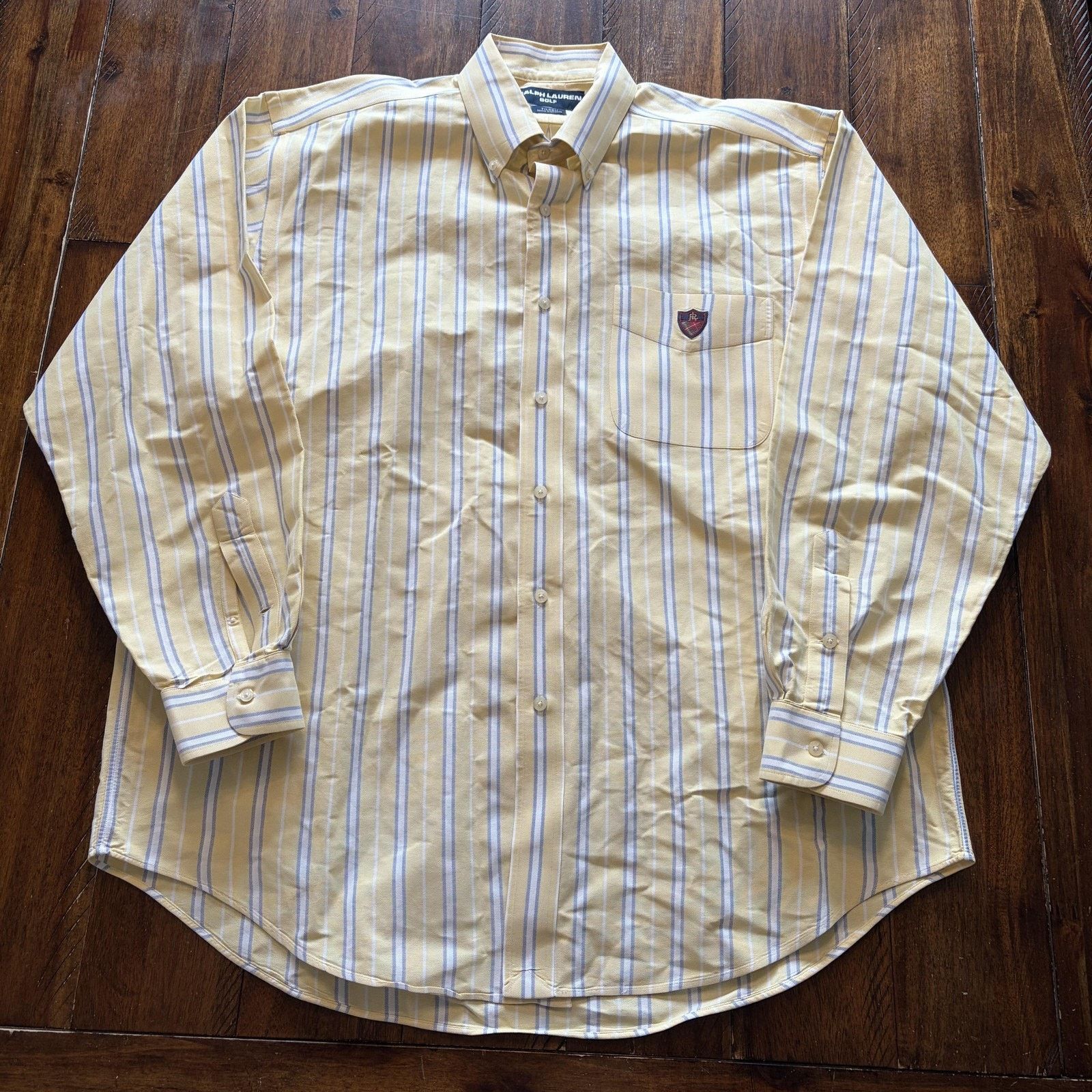 Ralph Lauren Ralph Lauren Golf Shirt Mens L Yellow Stripe Tilden Button Size US L / EU 52-54 / 3 - 5 Thumbnail