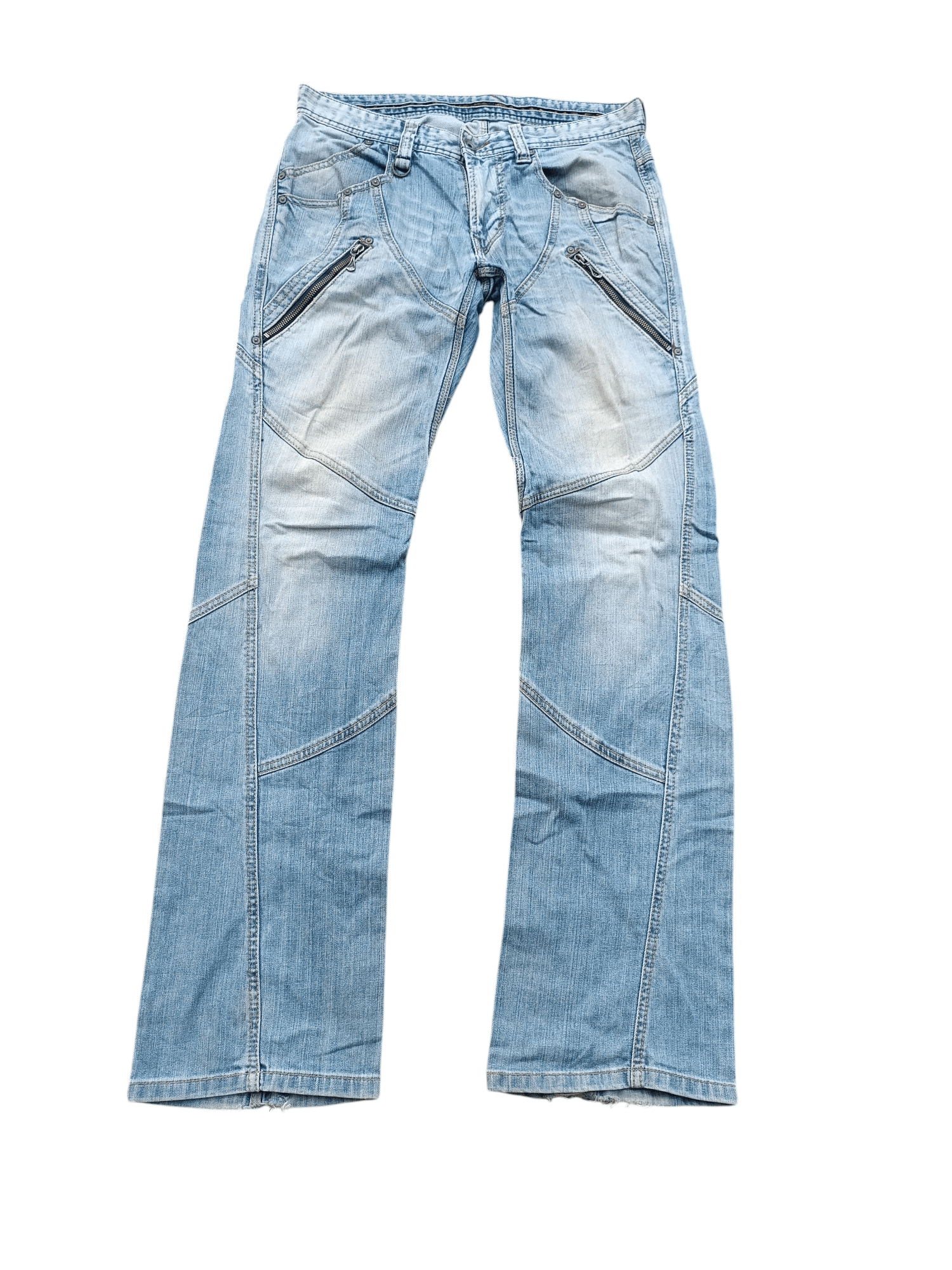 Japanese Brand Nicole Club For Men Multi Pocket Flared Jeans Size US 30 / EU 46 - 3 Thumbnail