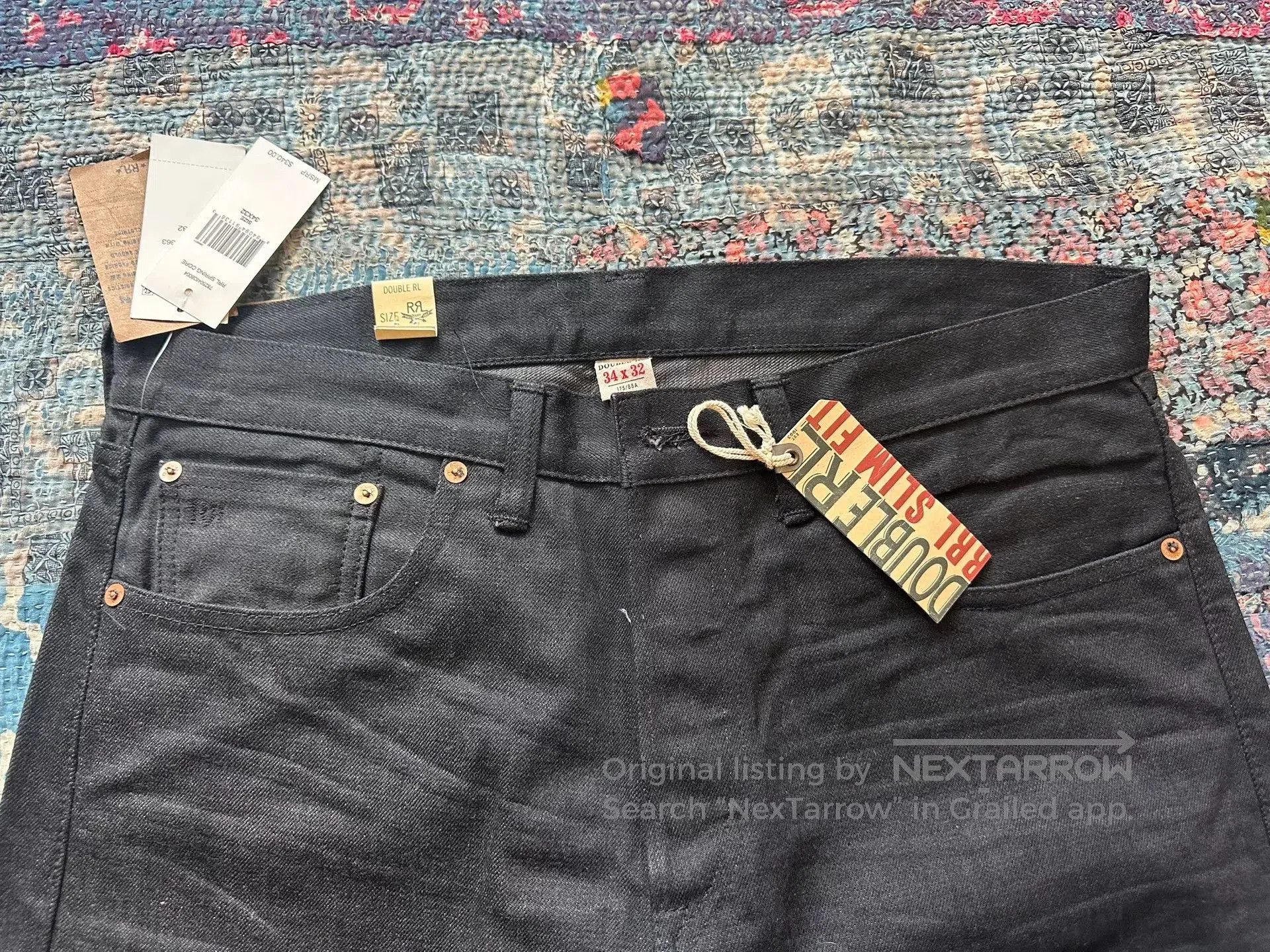 RRL Ralph Lauren rrl vintage distressed black denim pants. Size US 34 / EU 50 - 3 Thumbnail