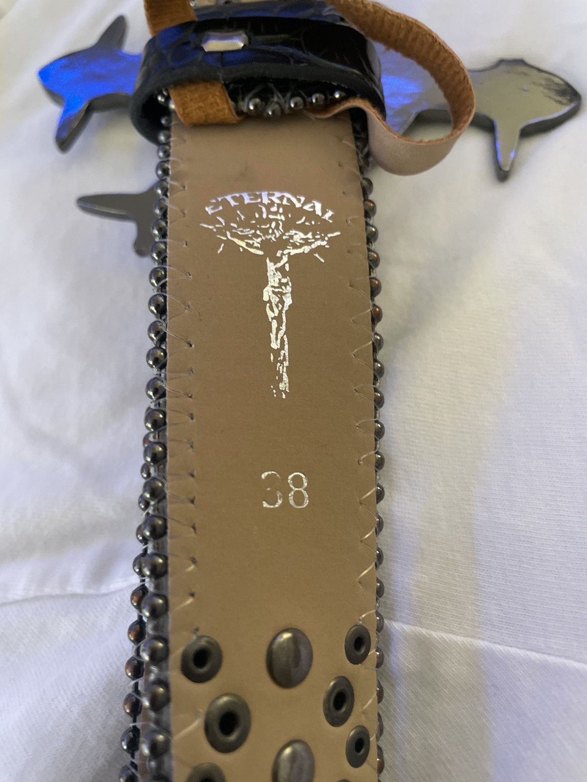 Eternal Eternal Art wear “Eterno” Leather Studded Belt Size 38 - 6 Thumbnail