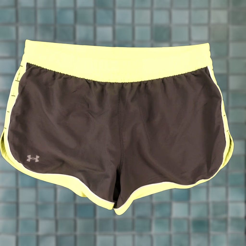 Under Armour Under Armour Shorts Womens Medium Semi-Fitted Lined Gray Yellow Drawstring Size 24" / US 00 / IT 34 - 1 Thumbnail
