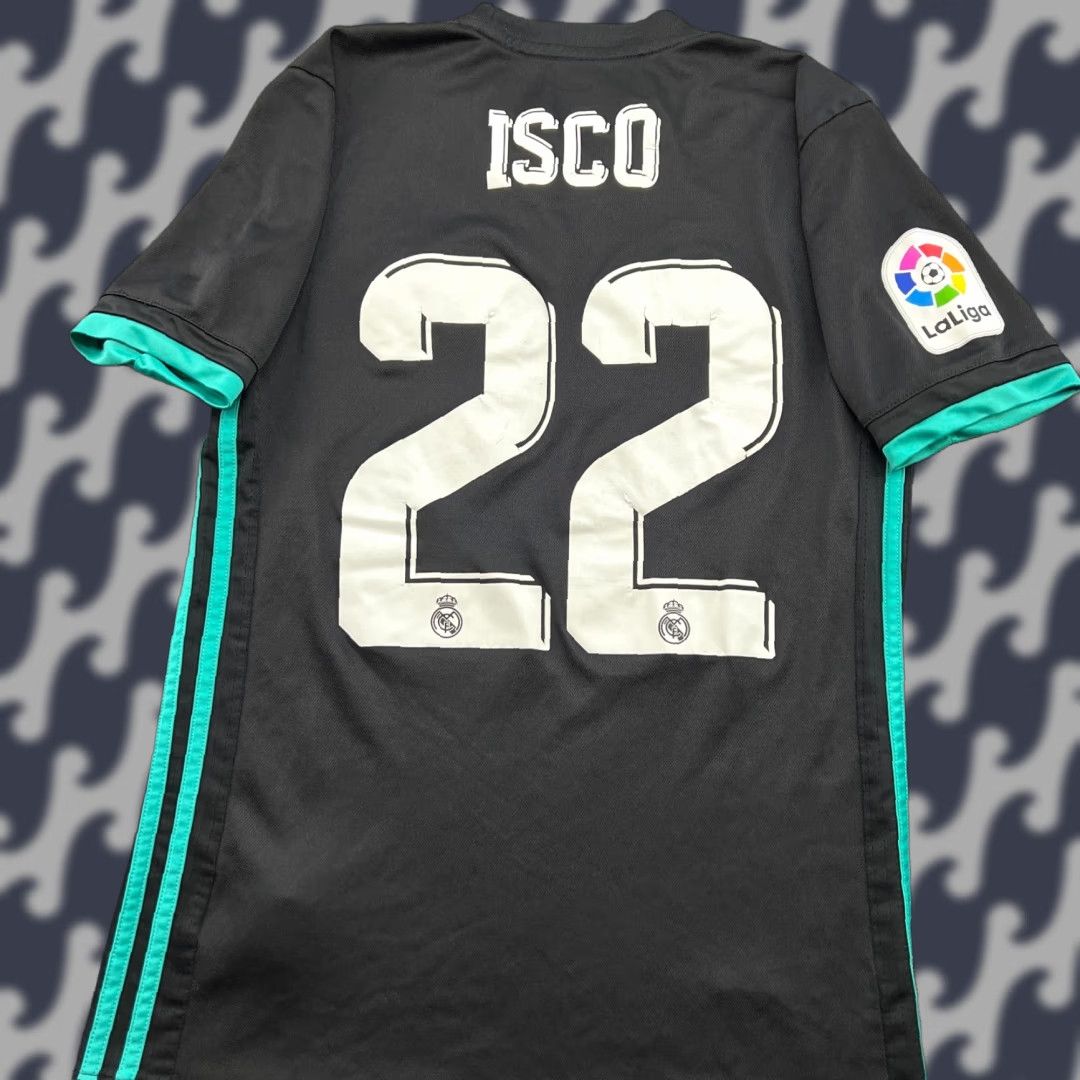 Adidas Real Madrid 2017 2018 Away ISCO #22 Mens Football Jersey Adidas Adult Shirt XS Black Size US XS / EU 42 / 0 - 1 Thumbnail