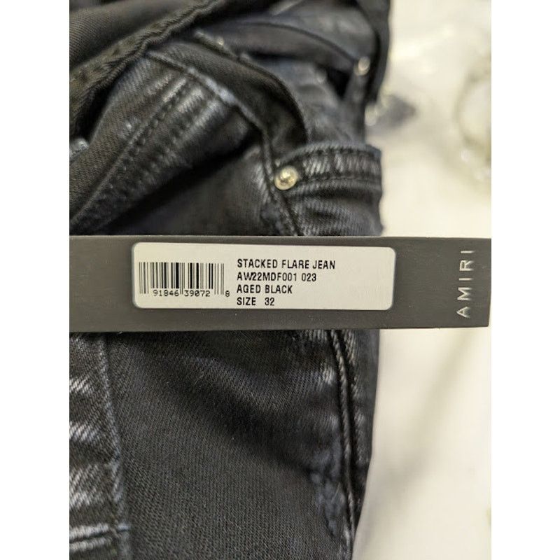 Amiri o1rshd1 Stacked Flare Jeans in Aged Black Size US 32 / EU 48 - 24 Thumbnail