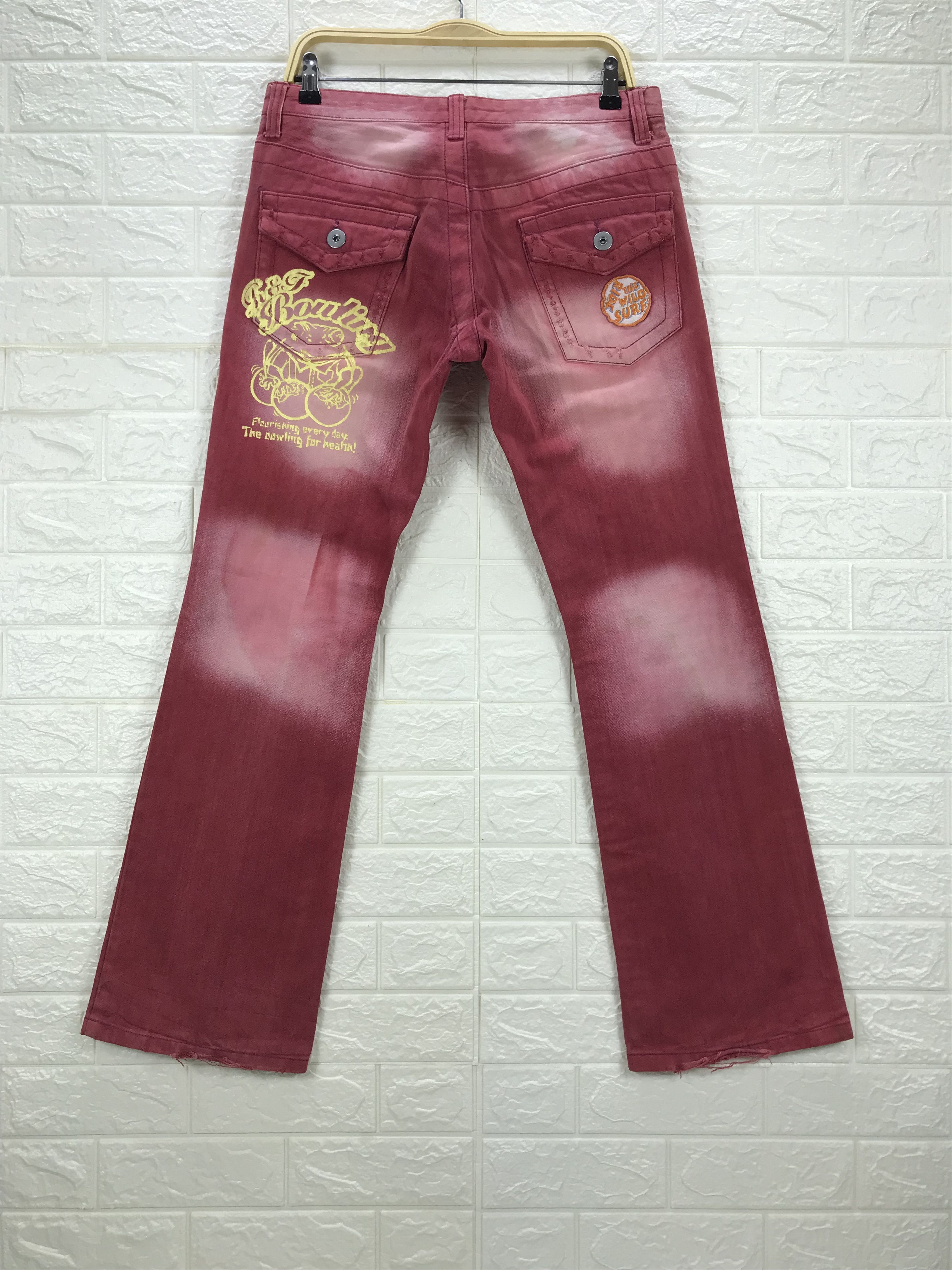 Hysteric Glamour Vintage Hysteric Glamour Patched Hawaiian Flare Jeans Size US 32 / EU 48 - 5 Thumbnail