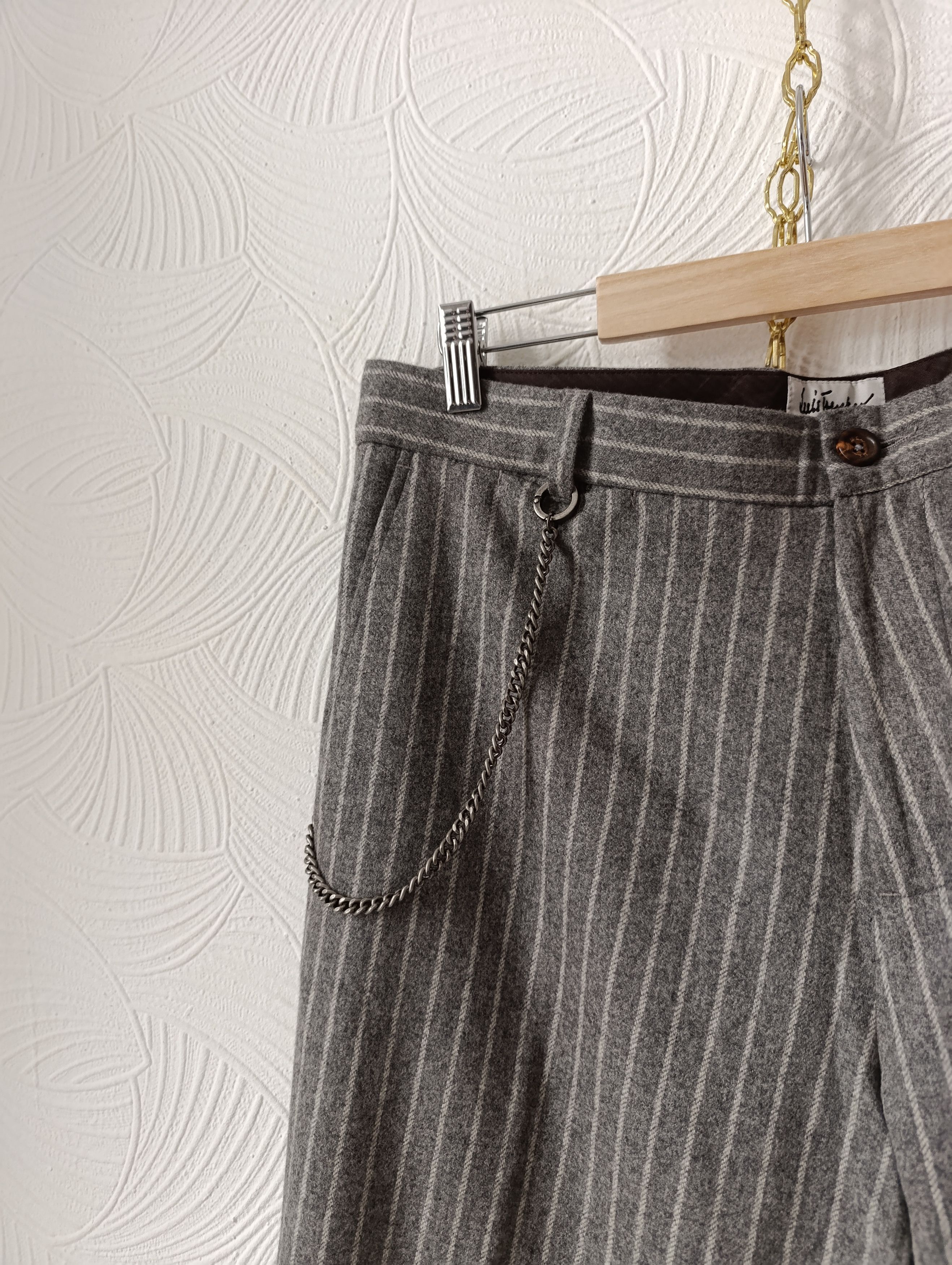 Designer LUIS TRENKER VIRGIN WOOL TROUSERS WITH PINSTRIPE LUBRUNEU Size US 32 / EU 48 - 4 Thumbnail