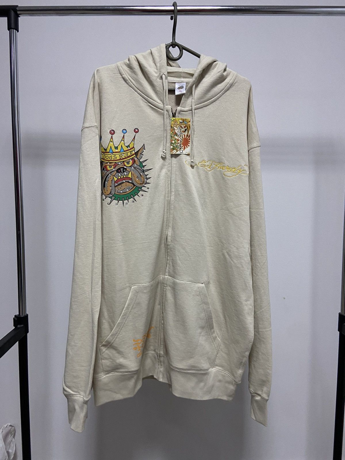 Christian Audigier × Ed Hardy × Vintage Ed hardy Vintage Hoodie Big Logo dogs rule bulldog Size US XXL / EU 58 / 5 - 1 Thumbnail