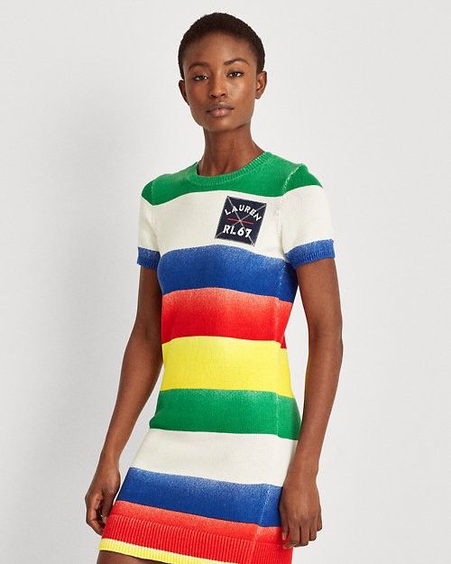 Polo Ralph Lauren × Ralph Lauren Polo Ralph Lauren Striped Multicolor Knit Dress Short Sleeve Size S / US 4 / IT 40 - 2 Thumbnail