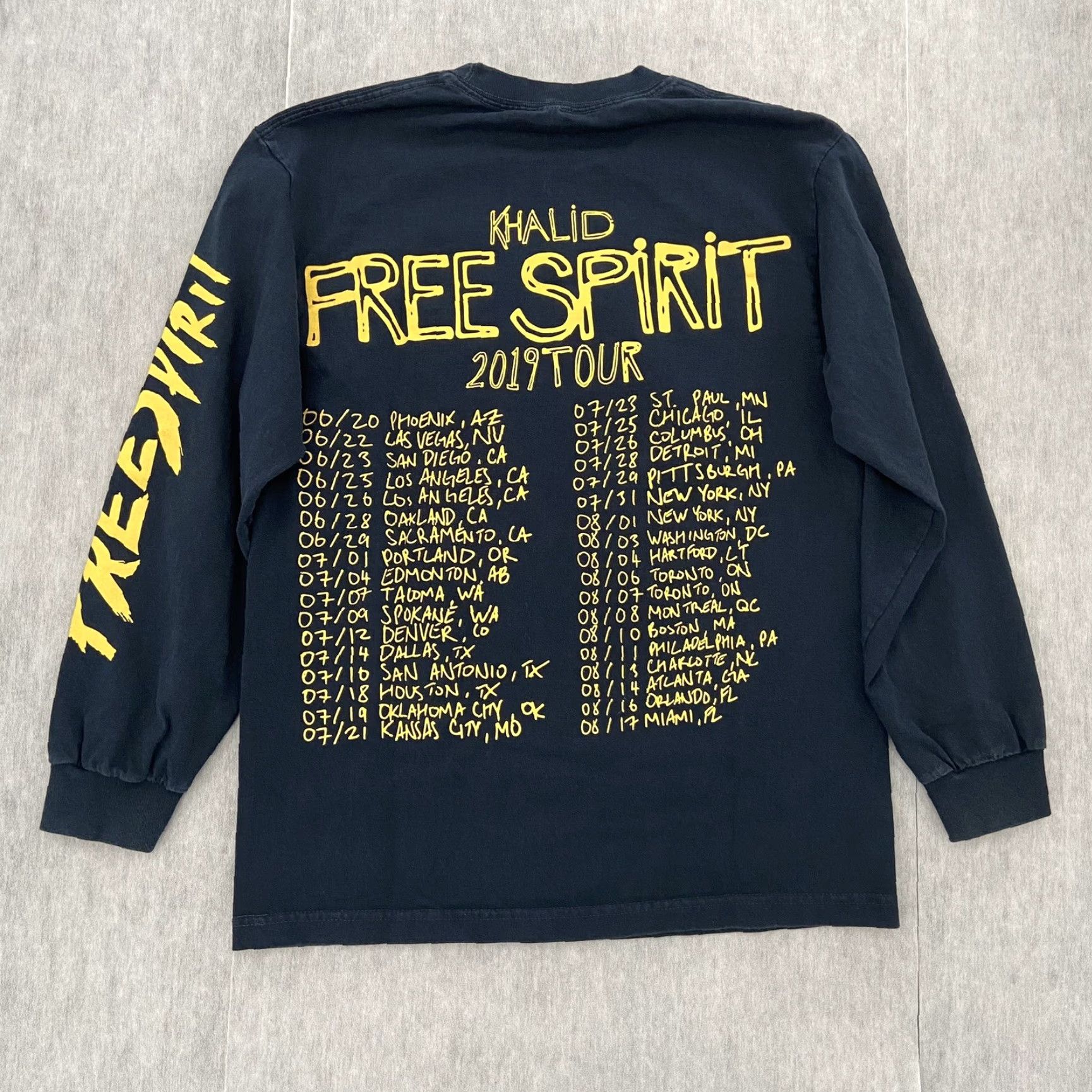 ESPIRIT VINTAGE Khalid Free Spirit Shirt Adult Medium Navy Blue Long Sleeve 2019 Tour Tee Mens M Size US M / EU 48-50 / 2 - 2 Thumbnail