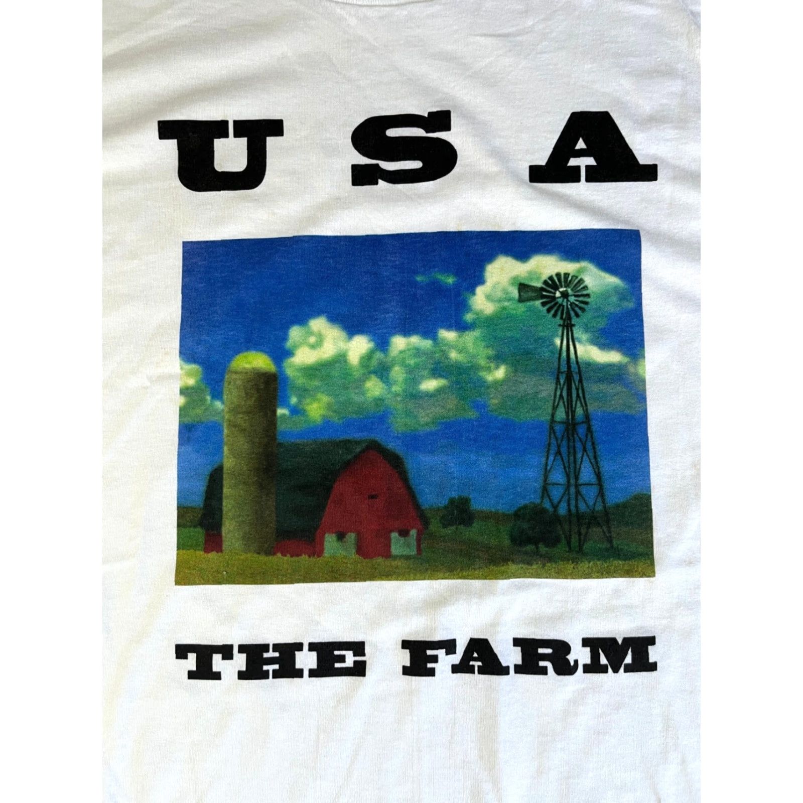 Fruit Of The Loom VINTAGE Fruit of the Loom The Farm USA T-Shirt Unisex Adults XL White USA 90s Monuments of America FOTL Double-Sided Graphic Print Size US XL / EU 56 / 4 - 4 Thumbnail