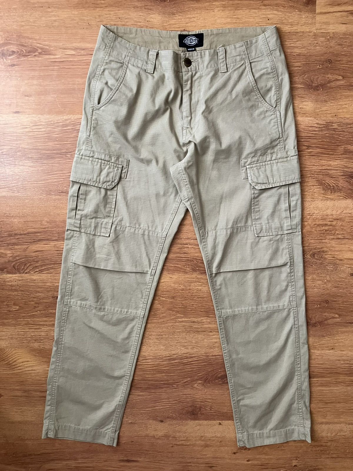 Dickies × Vintage Beige Cargo Dickies Pants Double Knee Streetwear W32 L32 Size US 32 / EU 48 - 2 Thumbnail