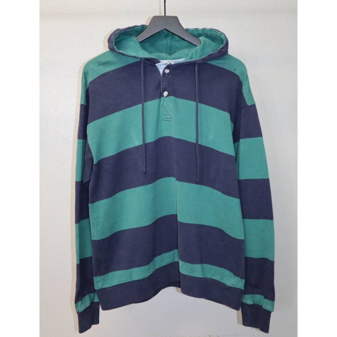 L.L. Bean Vintage LL Bean Hoodie Sweatshirt Unisex Blue & Green Stripe Size US M / EU 48-50 / 2 - 4 Thumbnail