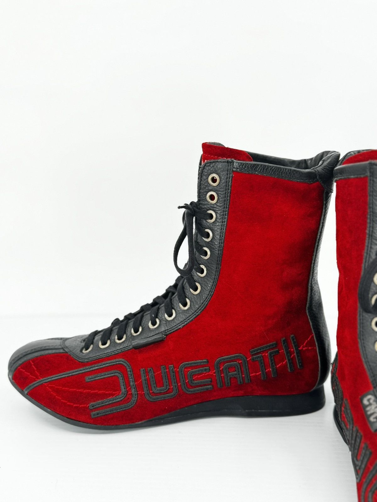 Costume National Ducati CNC Motorcycle Boots Red Suede Made in Italy WM 8 Size US 7.5 / IT 37.5 - 7 Thumbnail