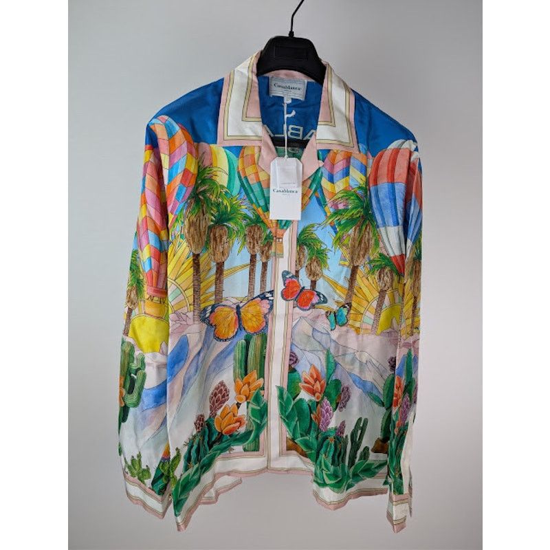 Casablanca o1rshd1 Silk Long Sleeve Cuban Collar Shirt in Psychedelic Size US XL / EU 56 / 4 - 9 Thumbnail