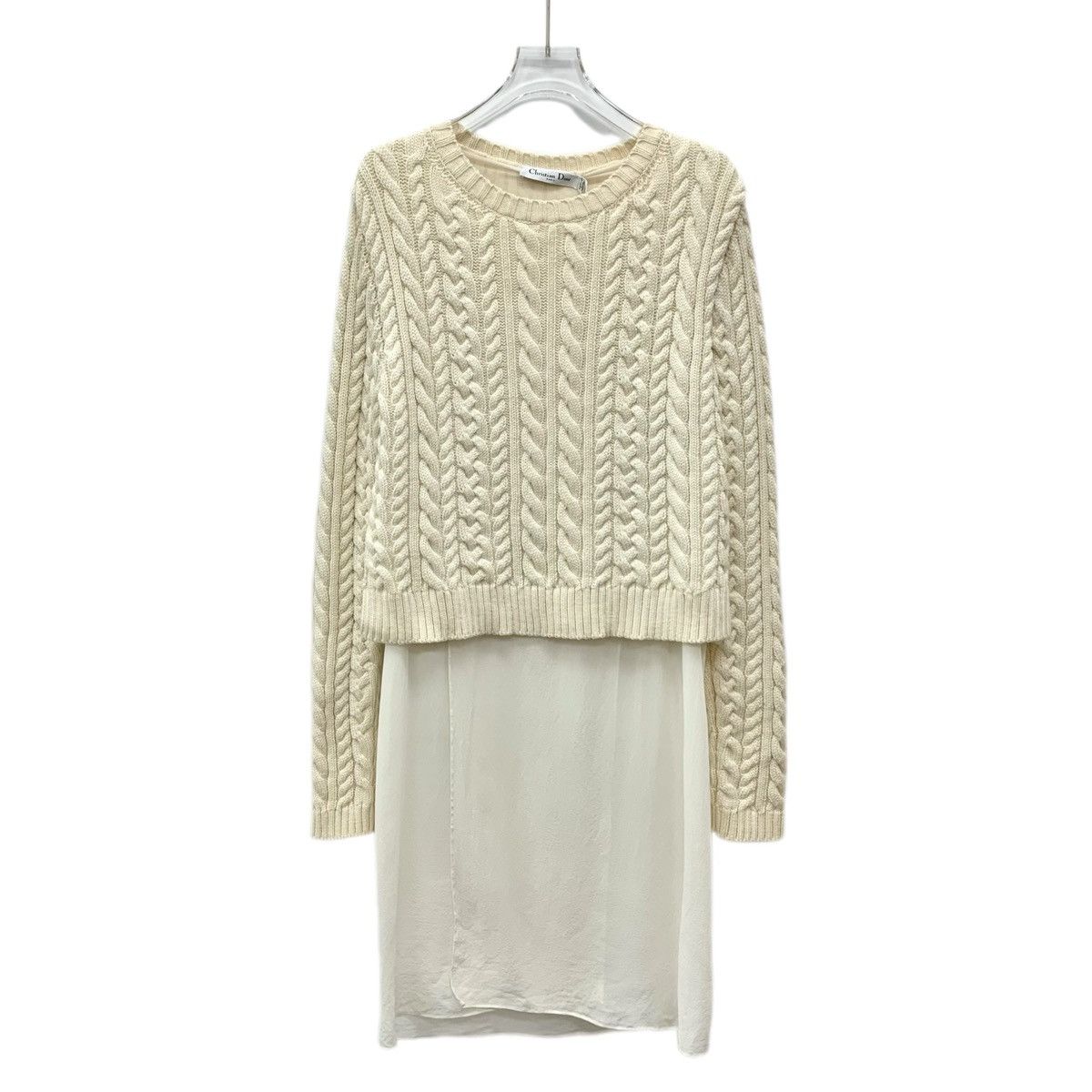 Dior Dior Vertical Twisted Knit Wool Spliced Knit Dress K26WX Size XS / US 0-2 / IT 36-38 - 1 Thumbnail