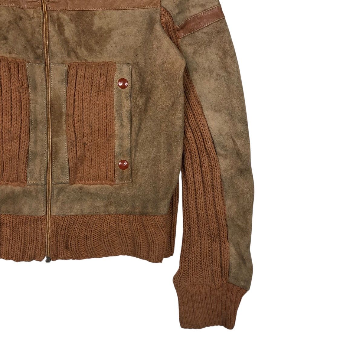 Japanese Brand 📌Vintage Cropped Leather Jacket Leather/Arcylic Size L / US 10 / IT 46 - 6 Thumbnail