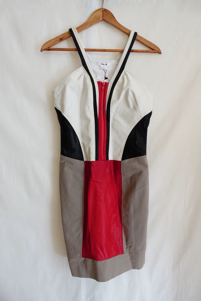 Helmut Lang Helmut Lang size 2Patchwork leather sling dress 2501-Nextar |  Grailed