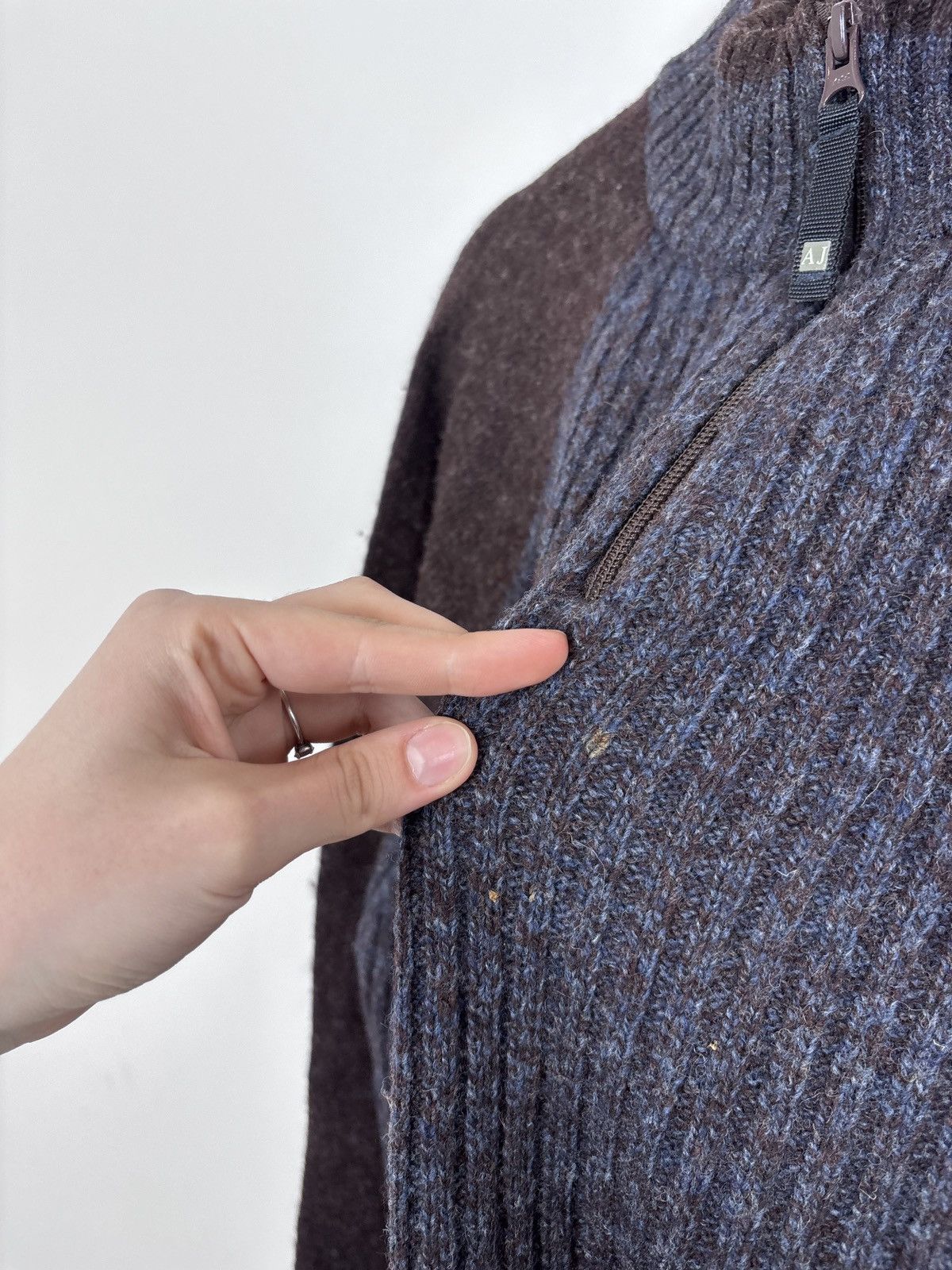 Armani Vintage Armani Jeans Men’s 1/4 Zip Wool Knit Sweater Size US XL / EU 56 / 4 - 5 Thumbnail