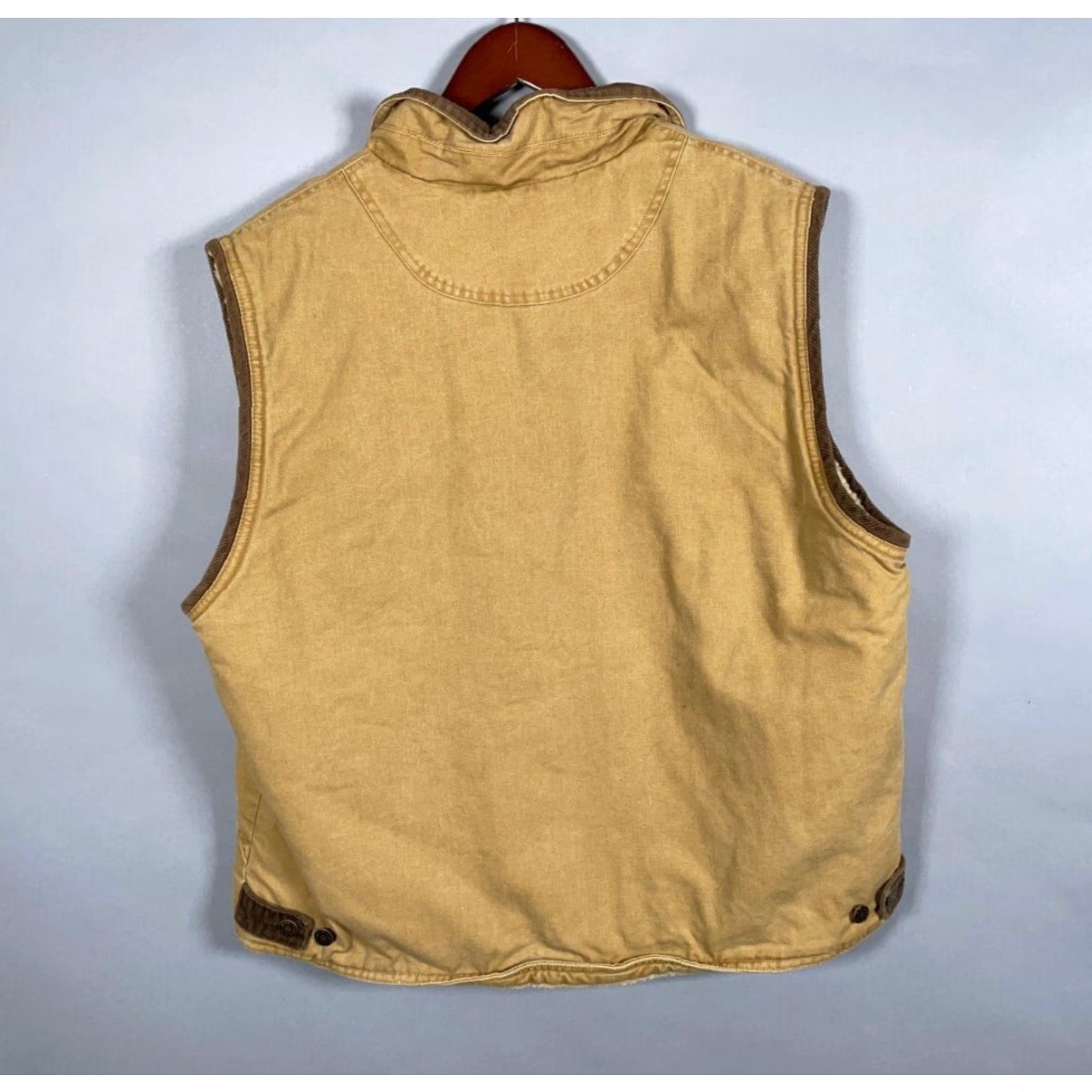 Wrangler Wrangler Hero Sherpa Lined Canvas Vest Adult Large Brown Corduroy Collar Zip Up Size US L / EU 52-54 / 3 - 2 Thumbnail