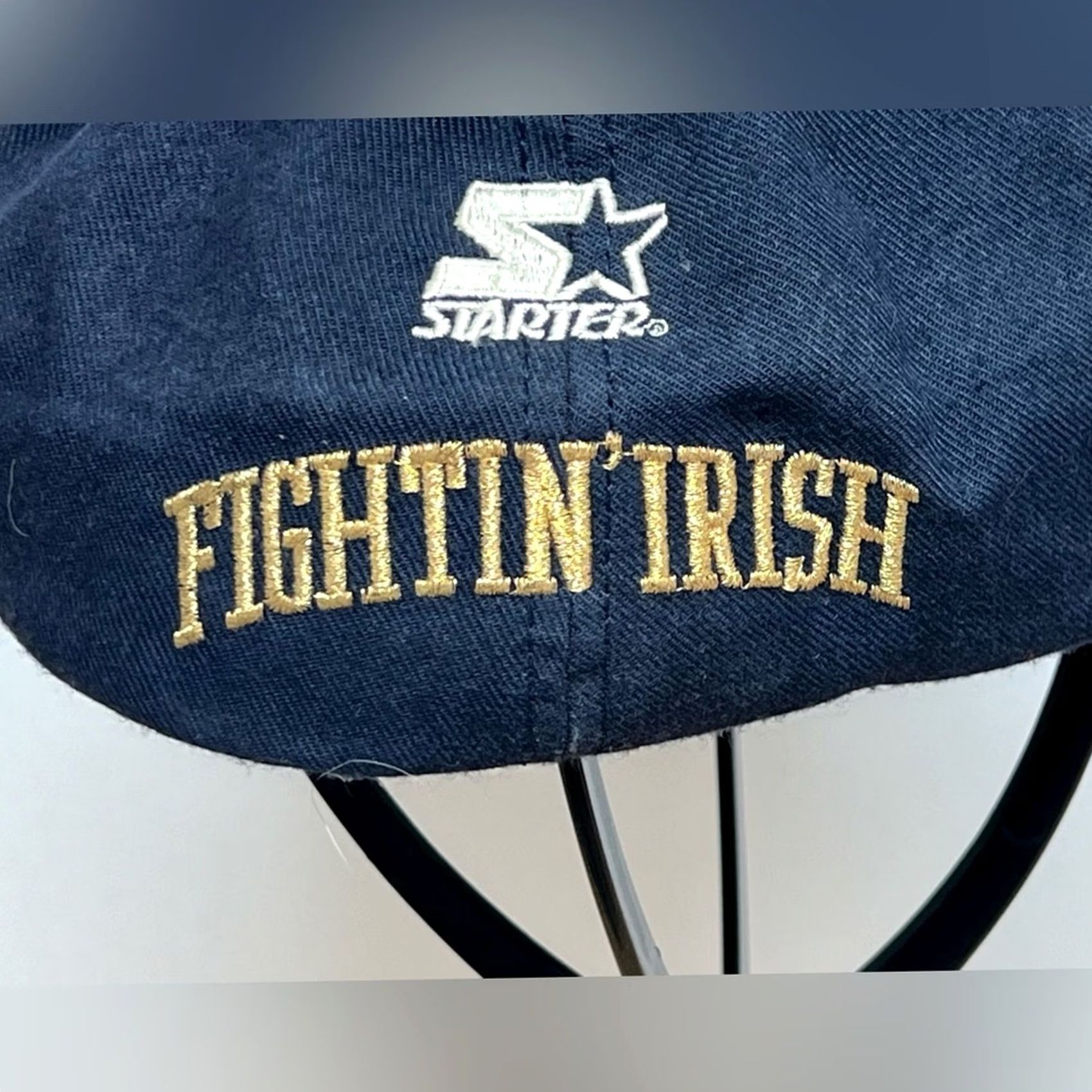Starter 90s Starter Notre Dame Battle Flag Baseball Cap Sz 7.5 Blue Size ONE SIZE - 5 Thumbnail
