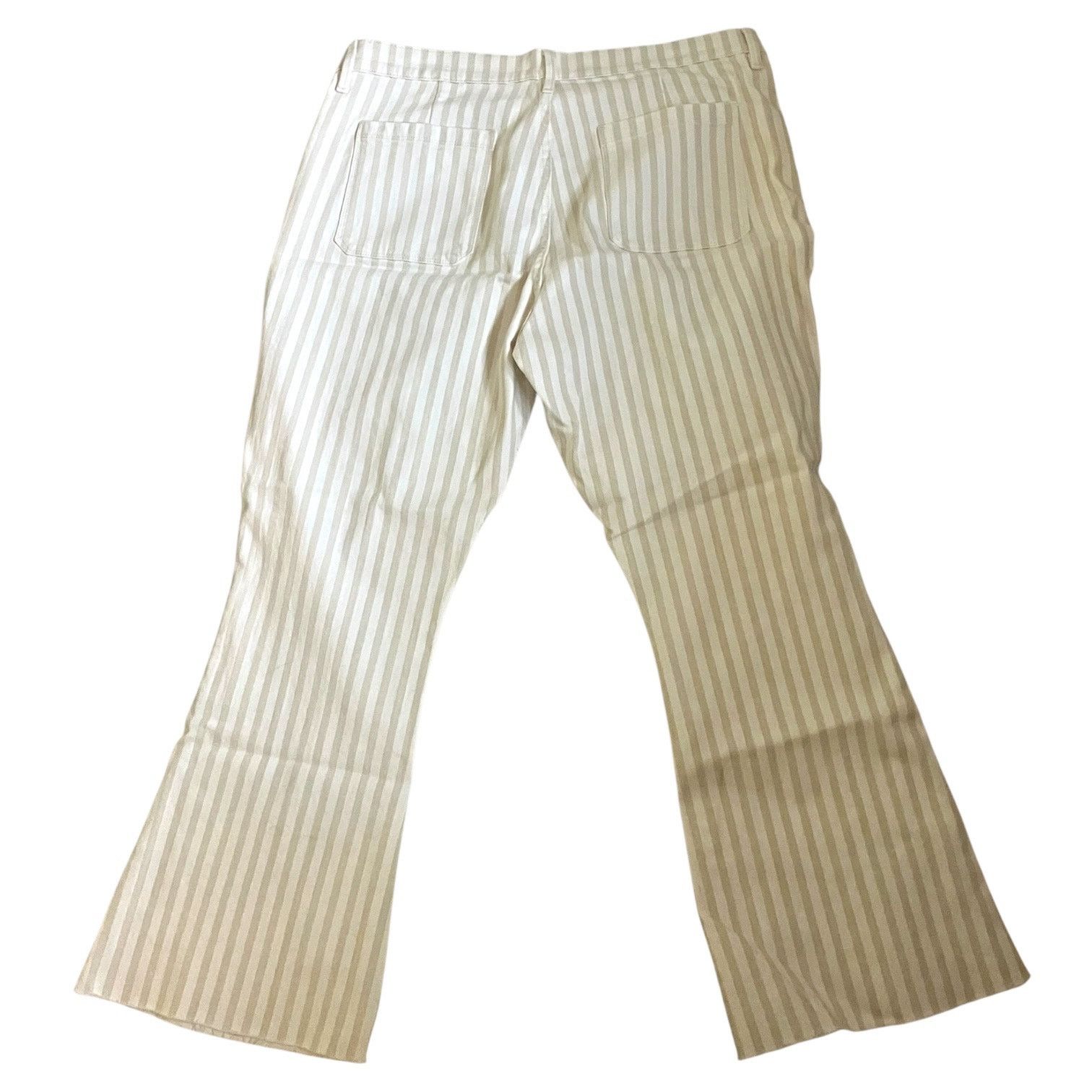 Frame FRAME Striped Le Bardot Crop Flare Raw Edge Denim Pant-sz 33 Size 33" - 5 Thumbnail