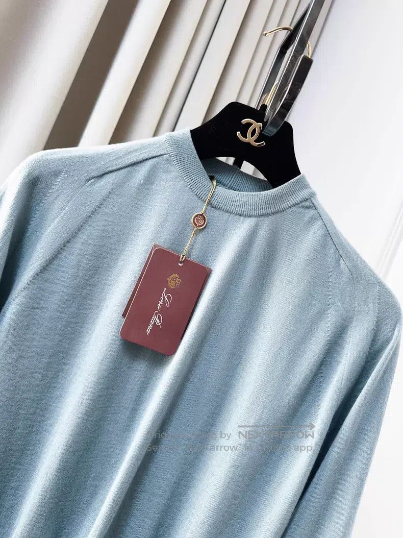 Loro Piana Loro Piana Baby Blue Cashmere Knit Round Neck Top Size XS / US 0-2 / IT 36-38 - 3 Thumbnail