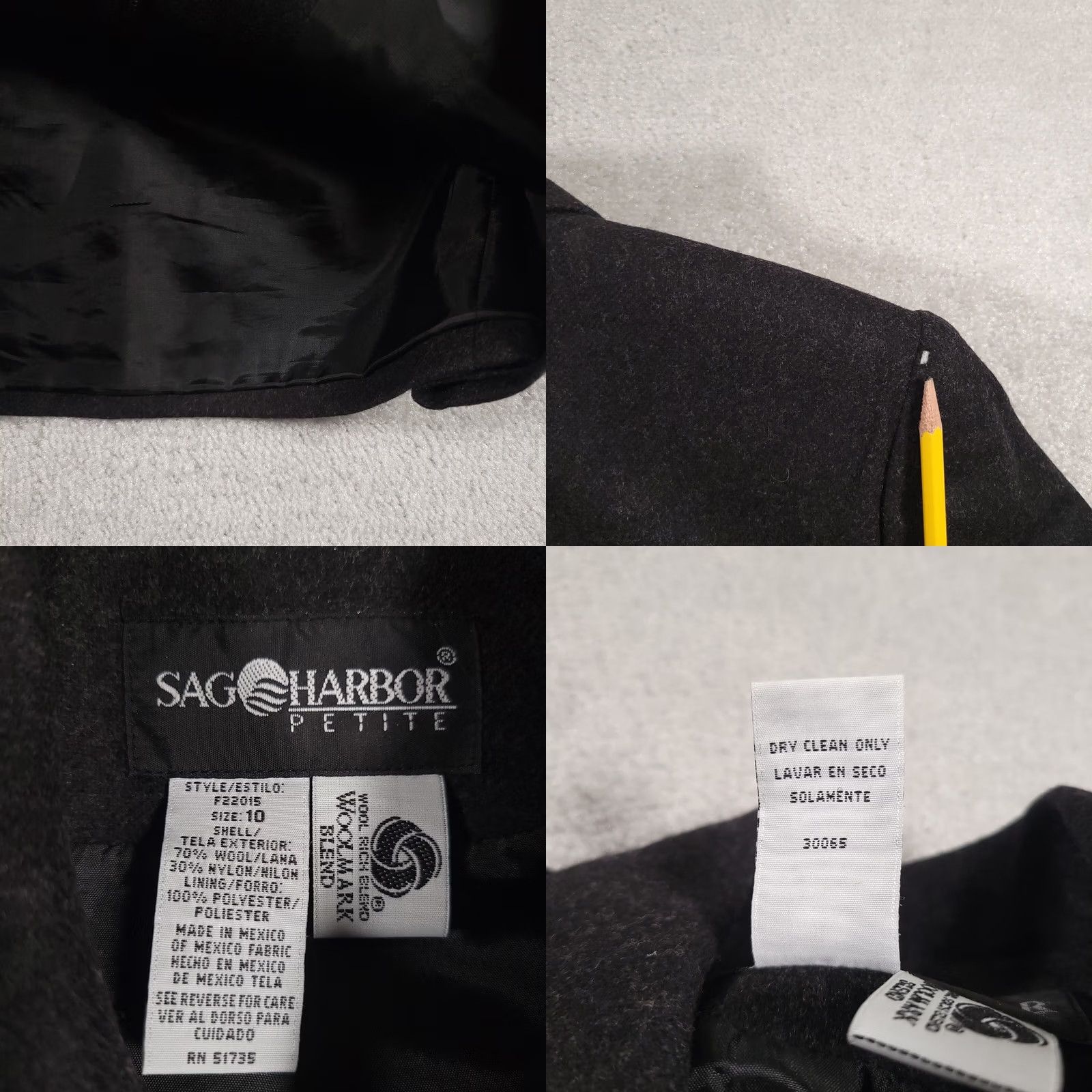 Vintage Sag Harbor Wool Blazer Women’s 10P Petite Gray Full Zip Jacket Pockets Collared / Vintage? No Size L / US 10 / IT 46 - 9 Thumbnail