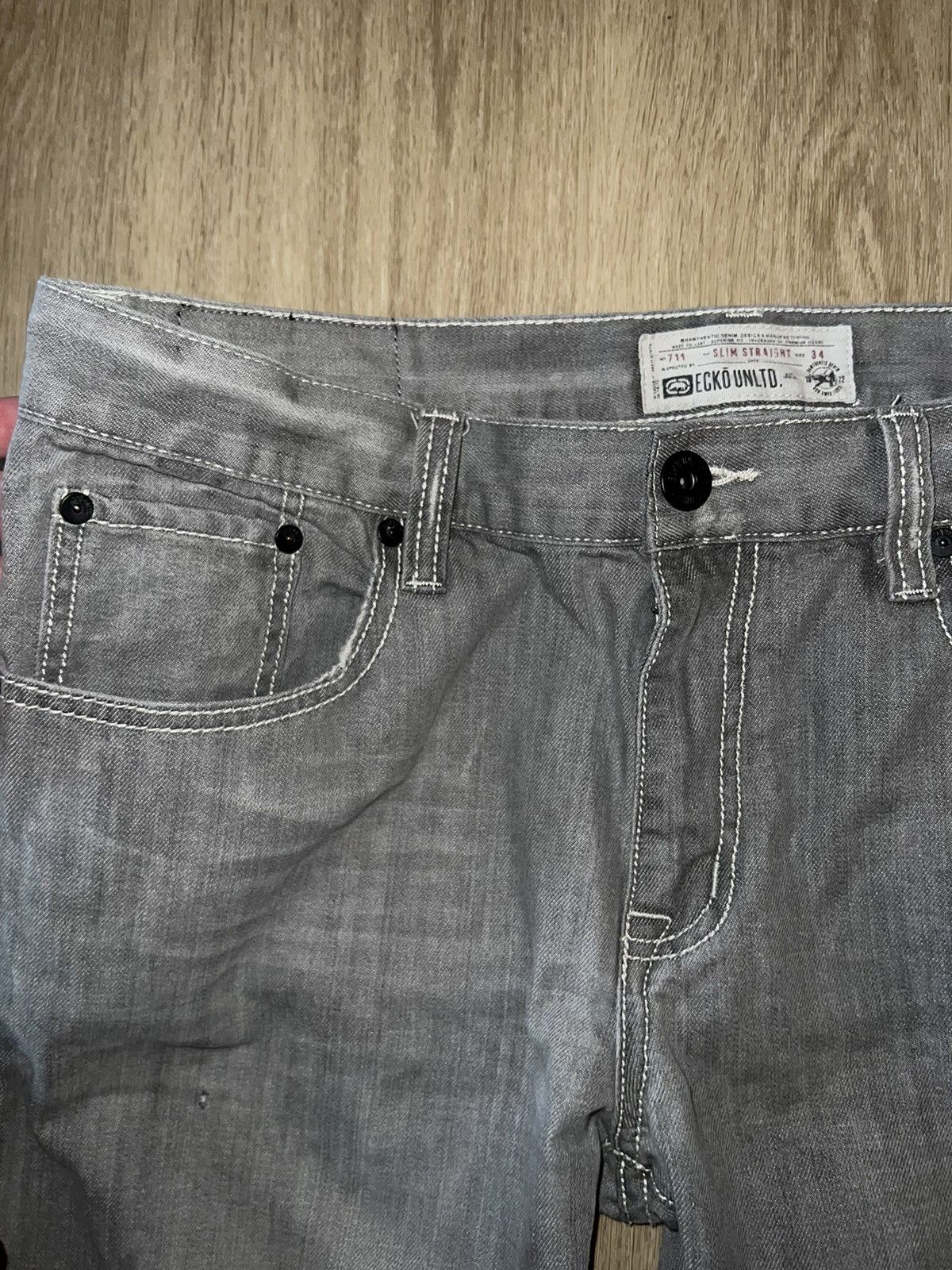 Ecko Unltd. × Southpole Sick Vintage Y2K Grunge Ecko Straight Leg Jeans Size US 34 / EU 50 - 5 Thumbnail