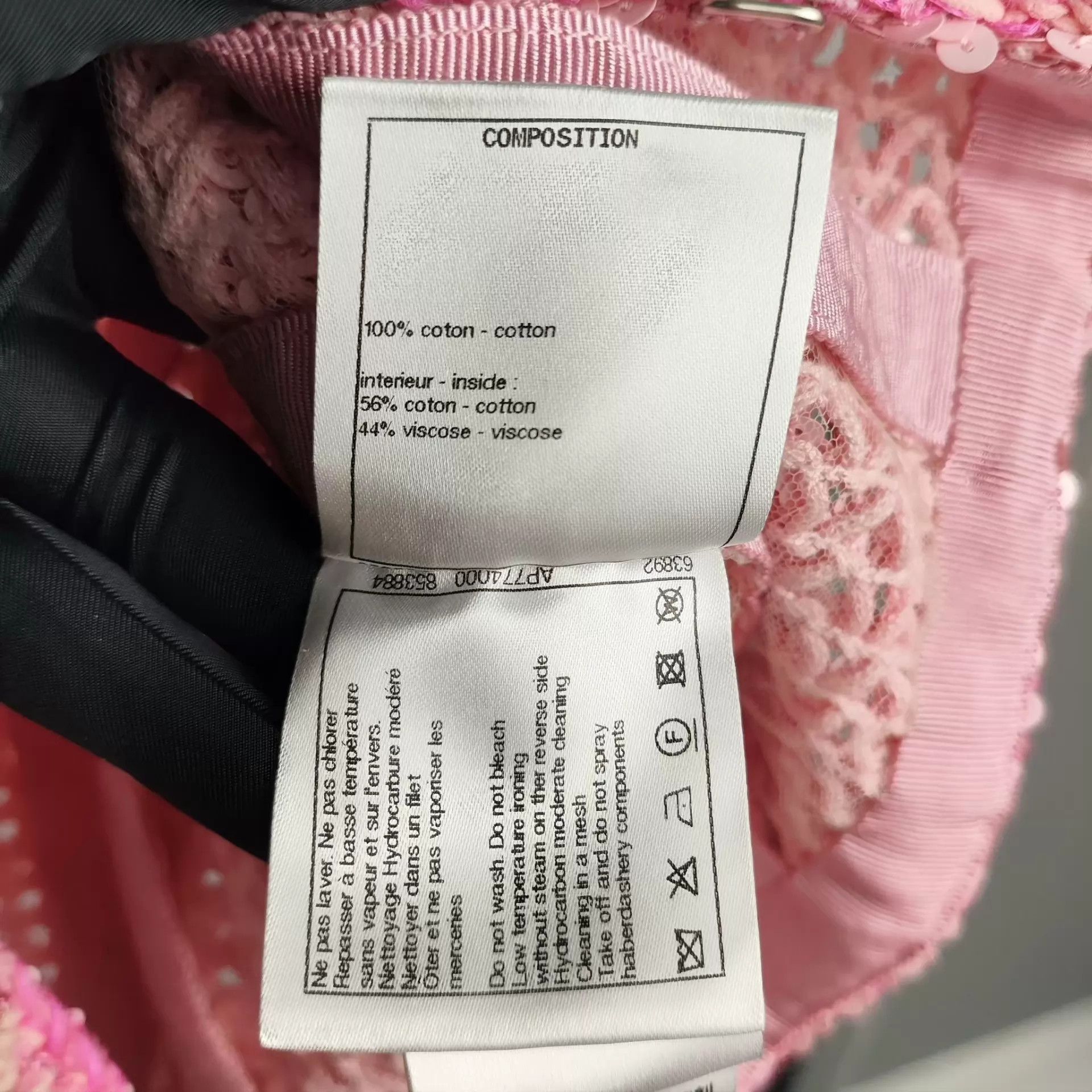Chanel CHANEL 23C women's cropped pink sequined jacket Size XS / US 0-2 / IT 36-38 - 7 Thumbnail