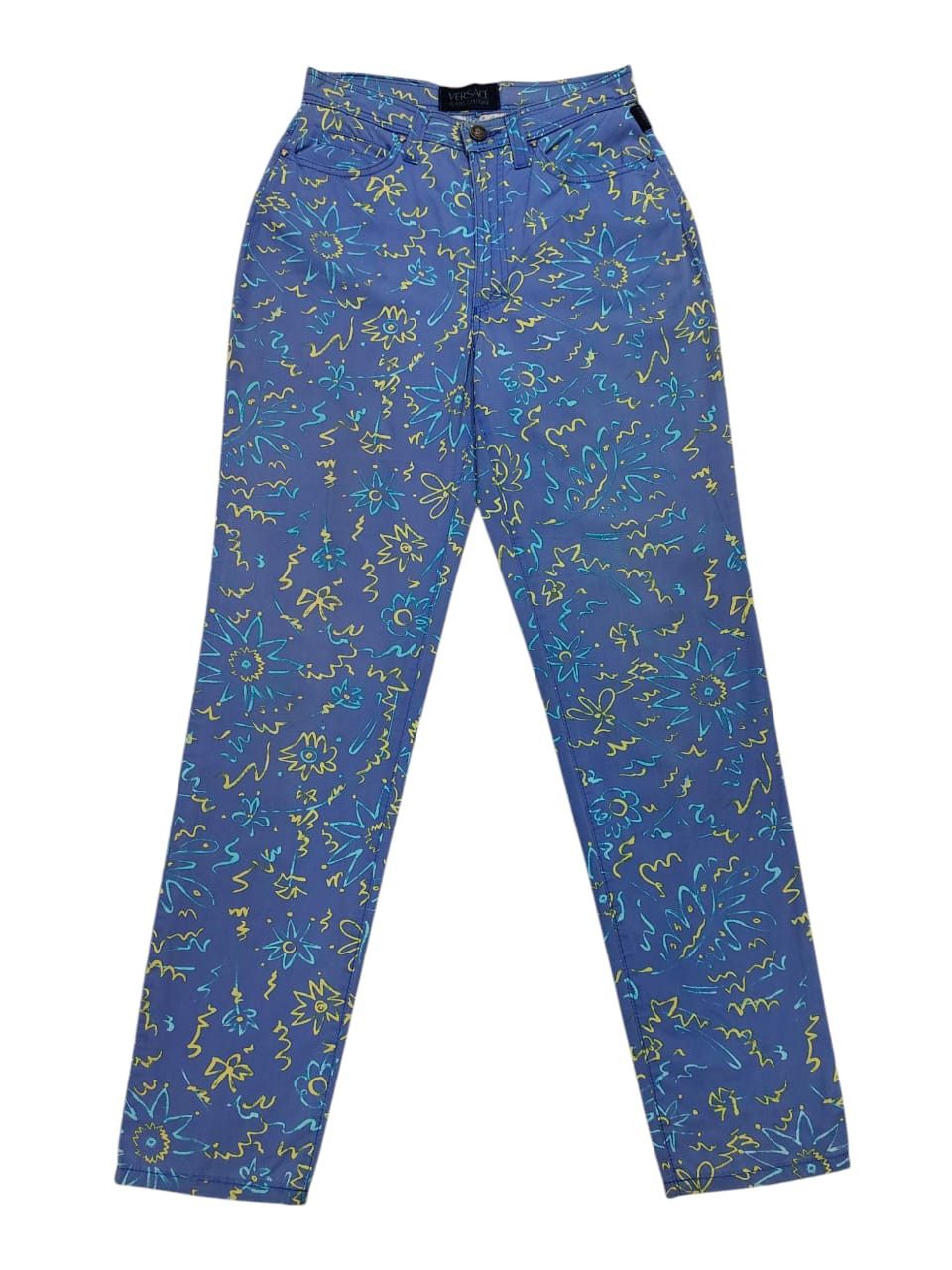 Versace × Versace Jeans Couture 🇮🇹Vtg Versace🇮🇹 Florals Art Pattern High Waist Pants Size 28" / US 6 / IT 42 - 1 Thumbnail