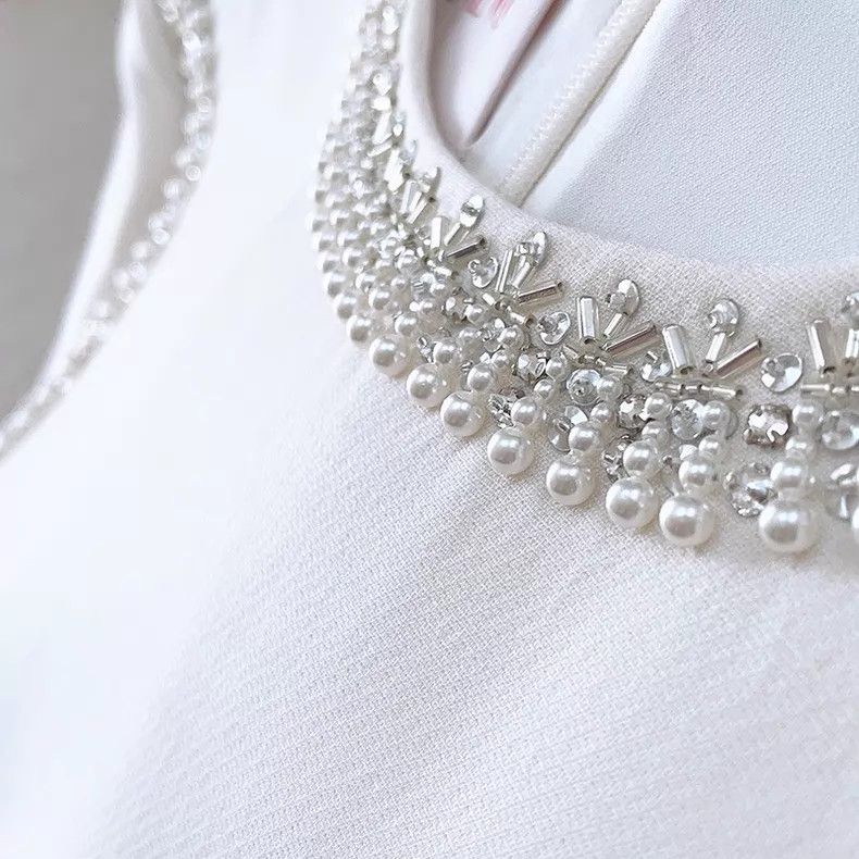 Versace Versace Small pearl decoration white dress skirt Size XS / US 0-2 / IT 36-38 - 5 Thumbnail
